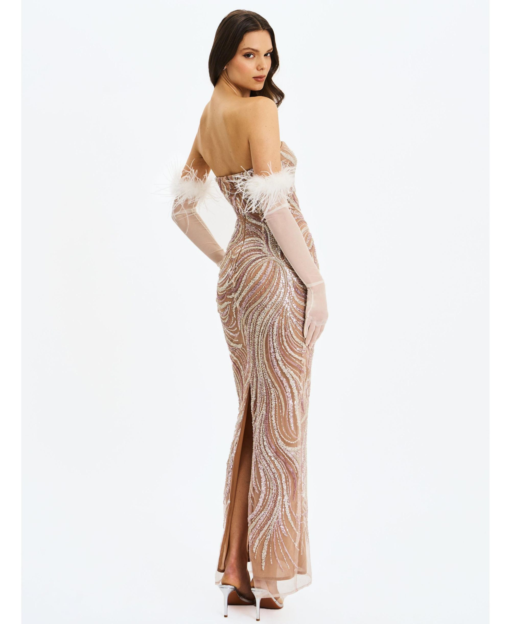 Quinci Beaded Sequin Sweetheart Maxi Dress — Image 7