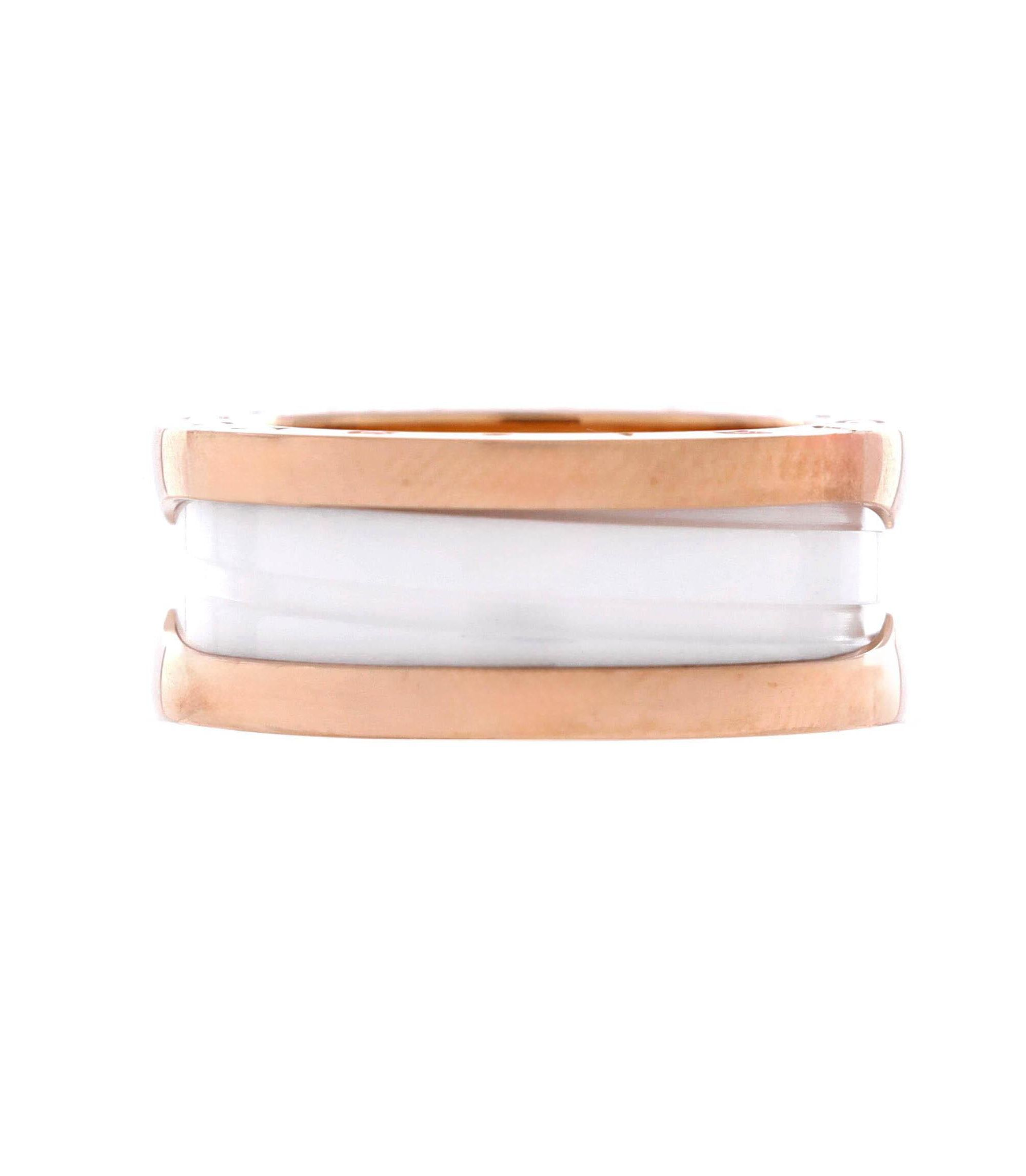 B.Zero1 Two Band Ring 18K Rose Gold and Ceramic — Image 3