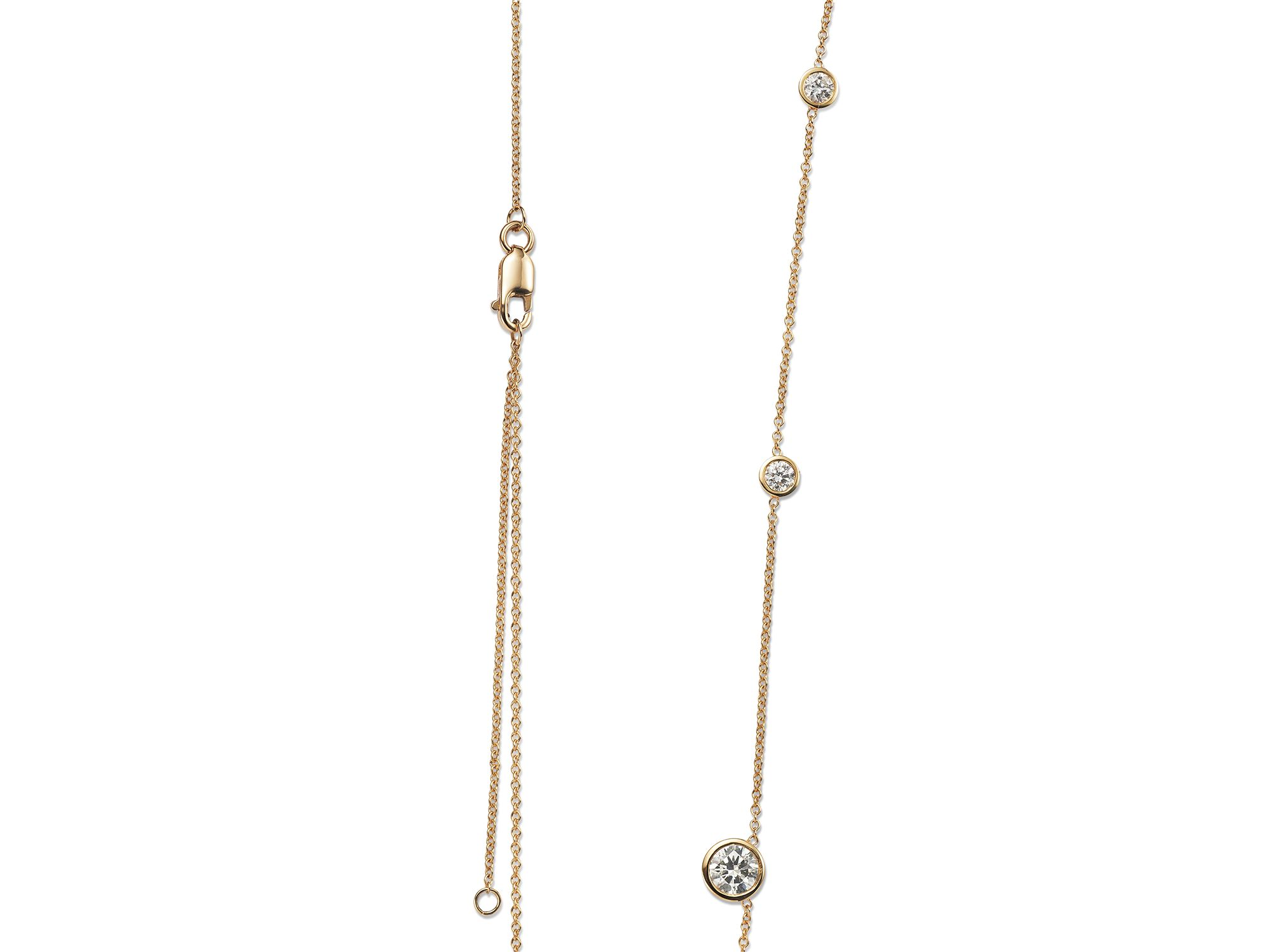 Diamond Station Necklace in 18K Yellow Gold, 1.0 tcw - Exclusive — Image 4