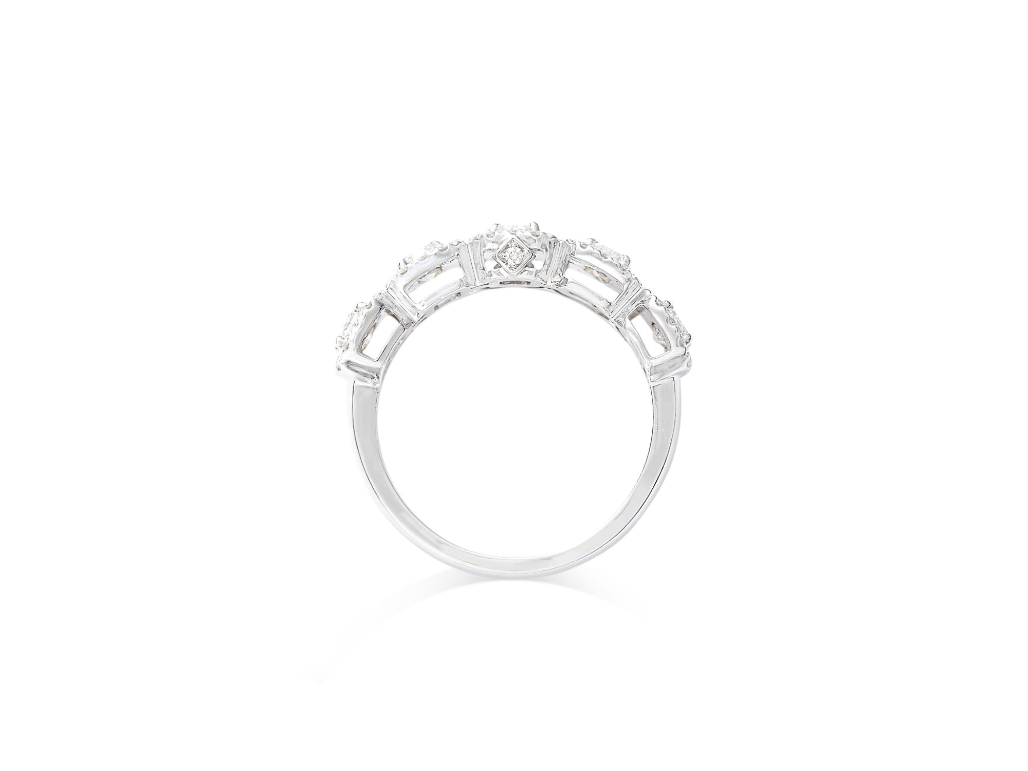 Diamond Emerald Cut Halo Ring in 18K White Gold, 1.50 tcw — Image 5