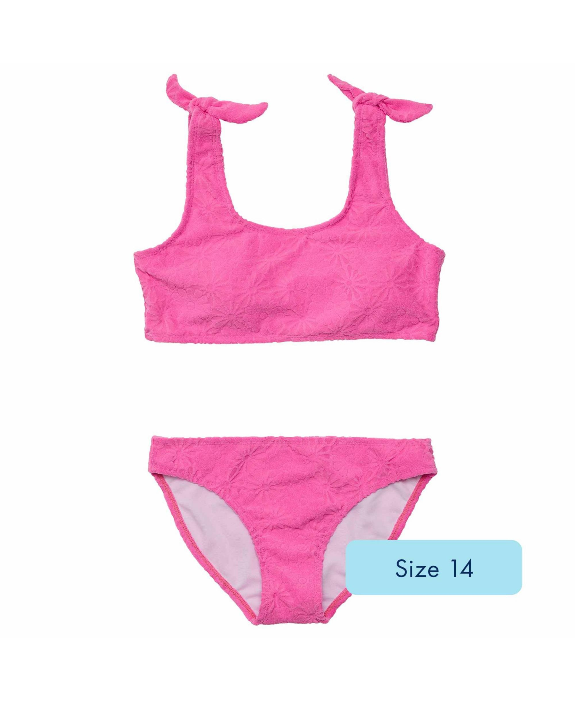 Girls' Bubblegum Bloom Crop Bikini and Bottom Set - Little Kid, Big Kid — Image 4