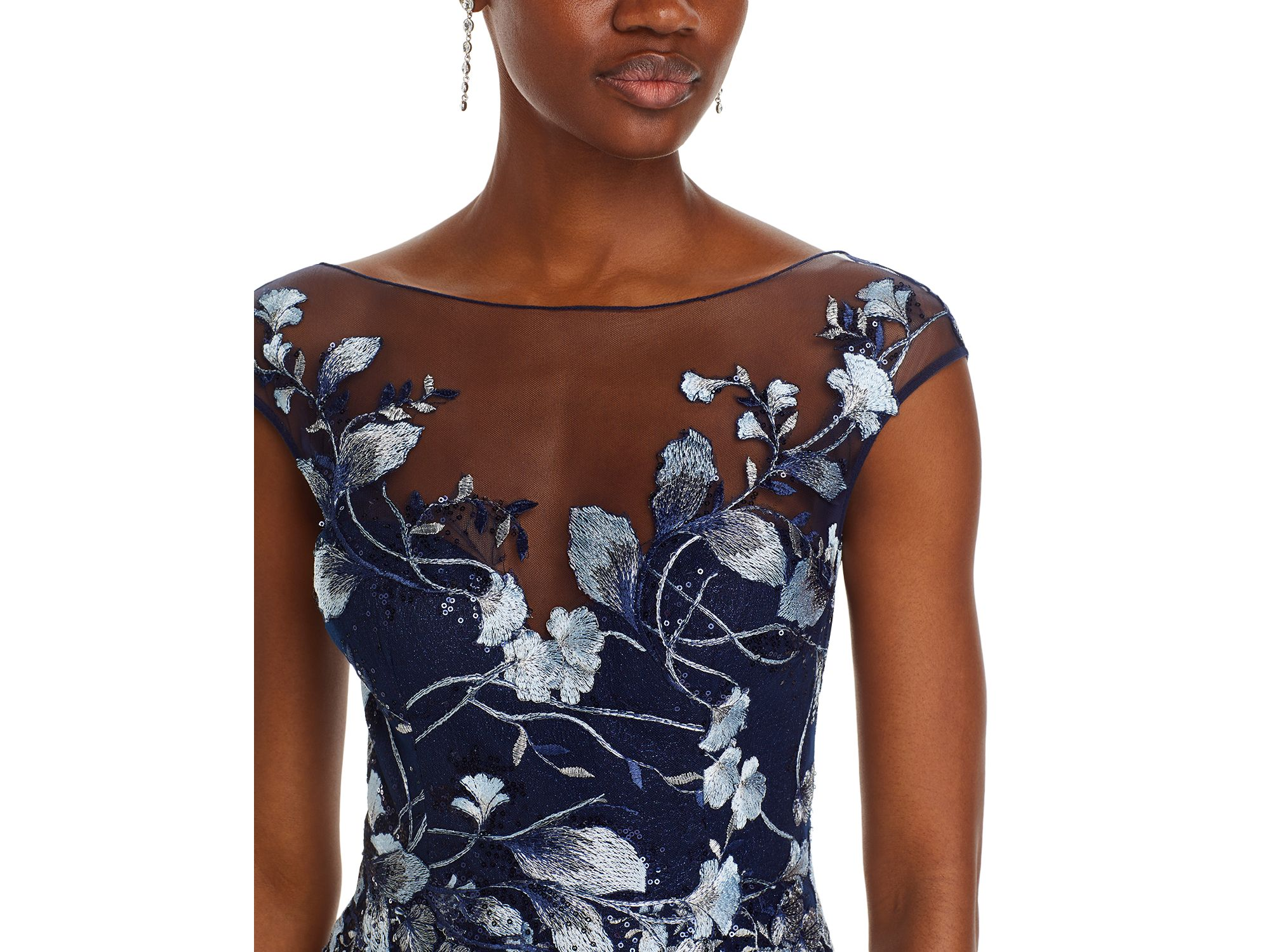 Embroidered Lace Illusion Bodice Gown — Image 3