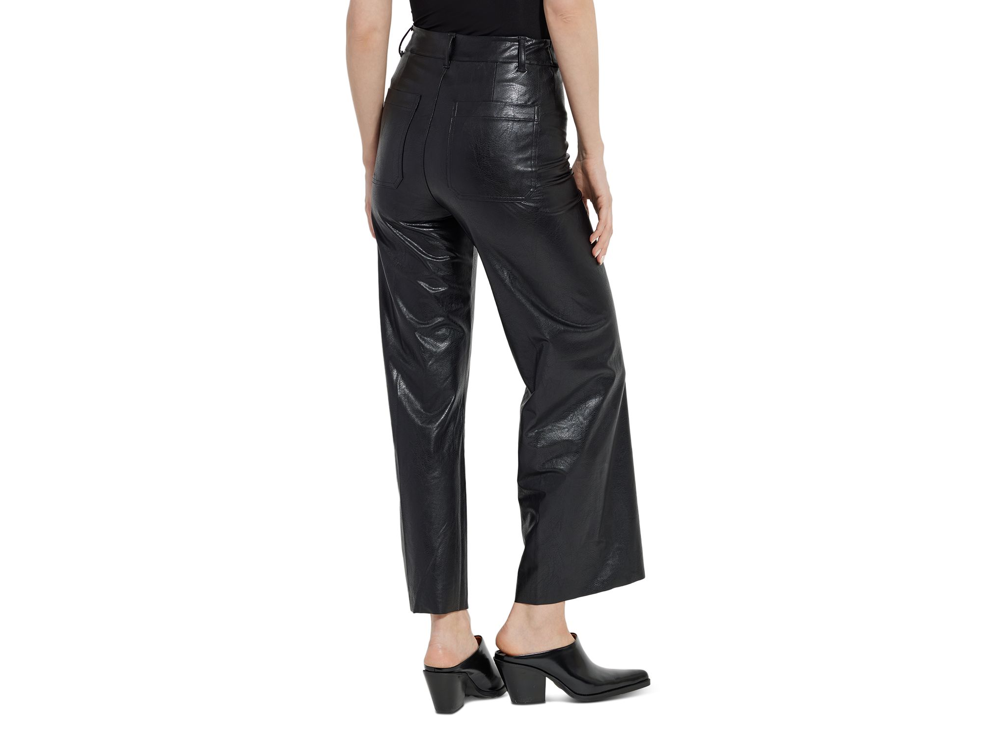 High Rise Faux Leather Cropped Pants — Image 4