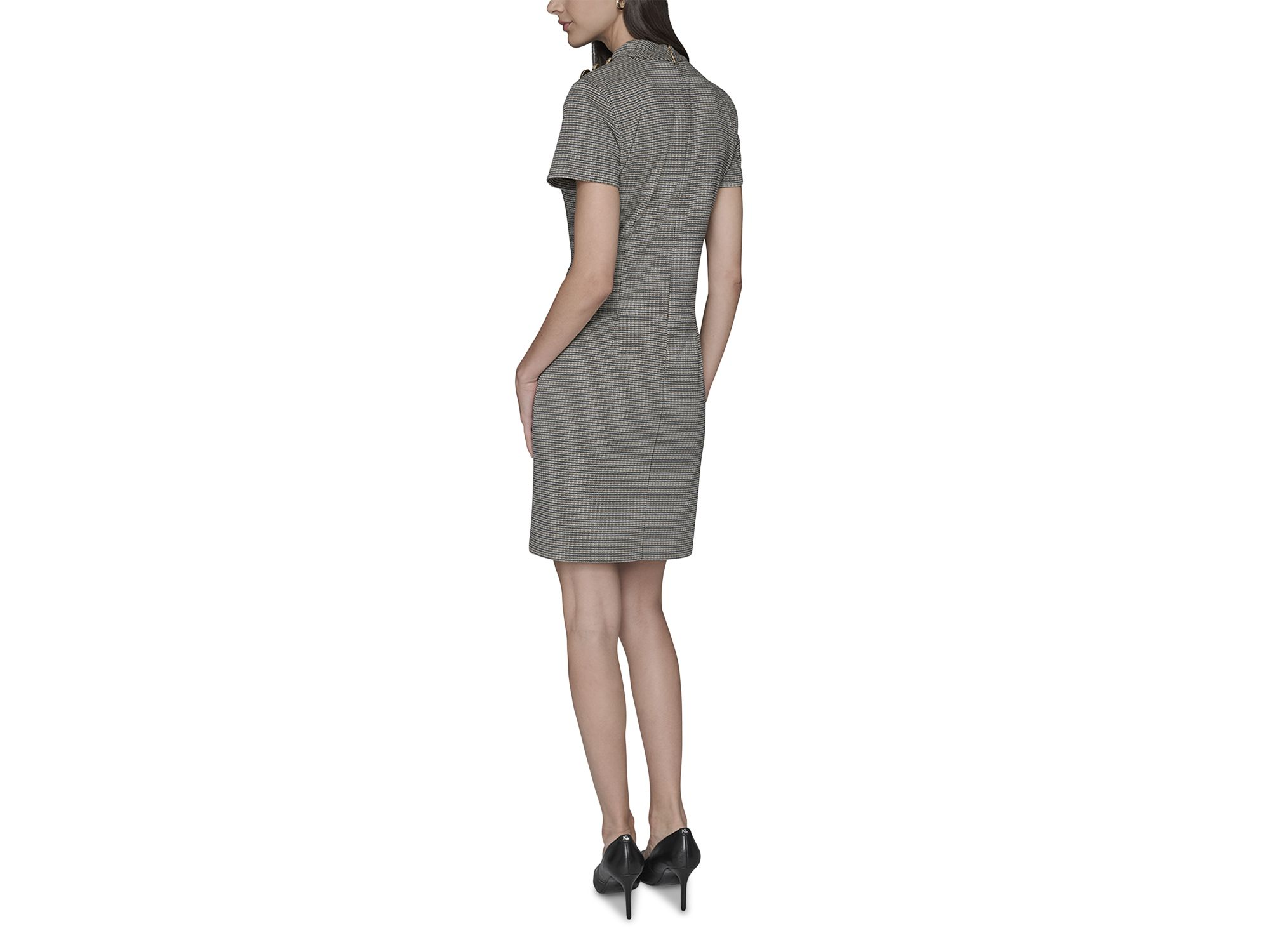 Mini Houndstooth Print Dress — Image 5