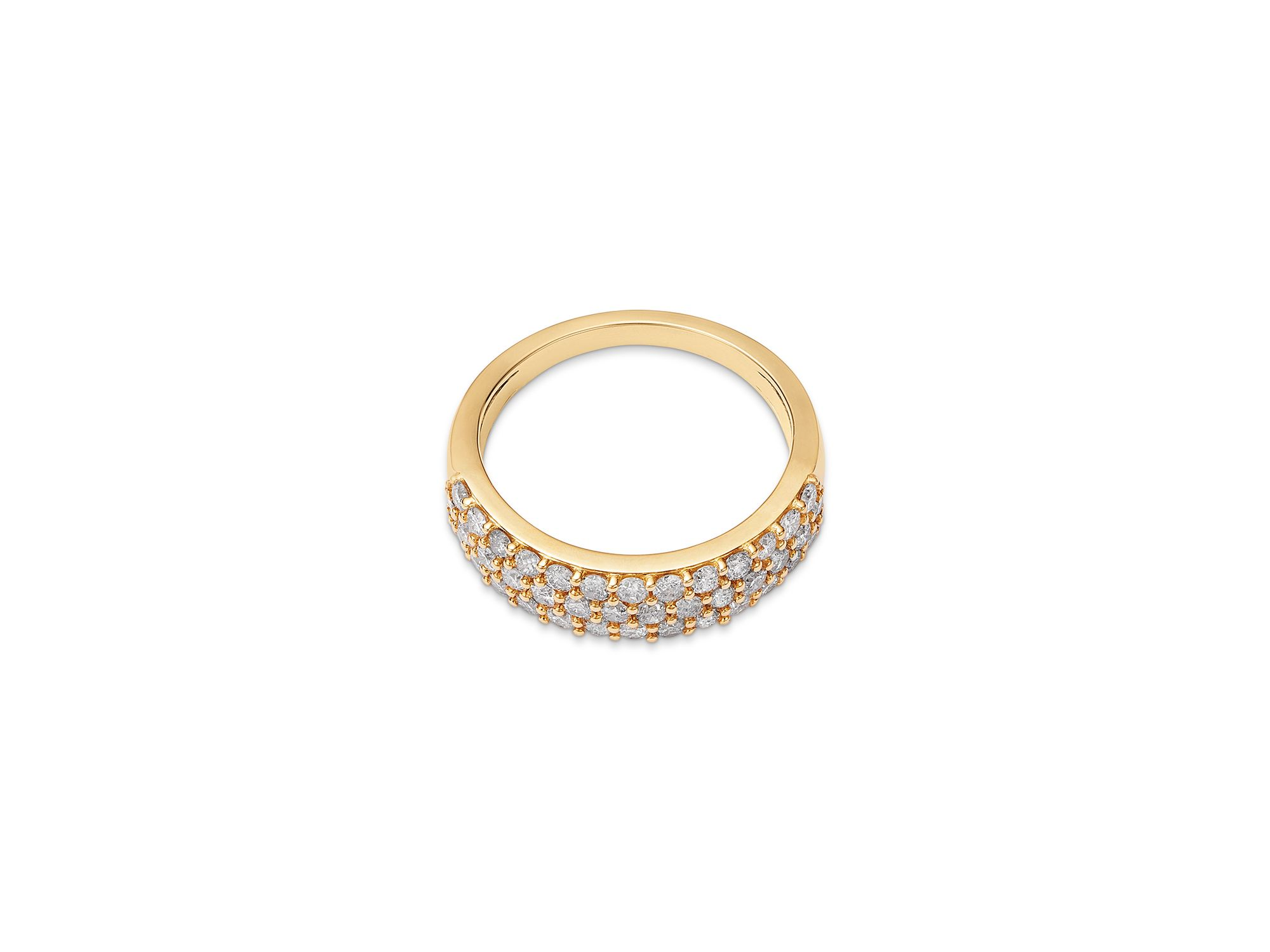 Diamond Multi-Row Ring in 14K Yellow Gold, 1.0 tcw — Image 3