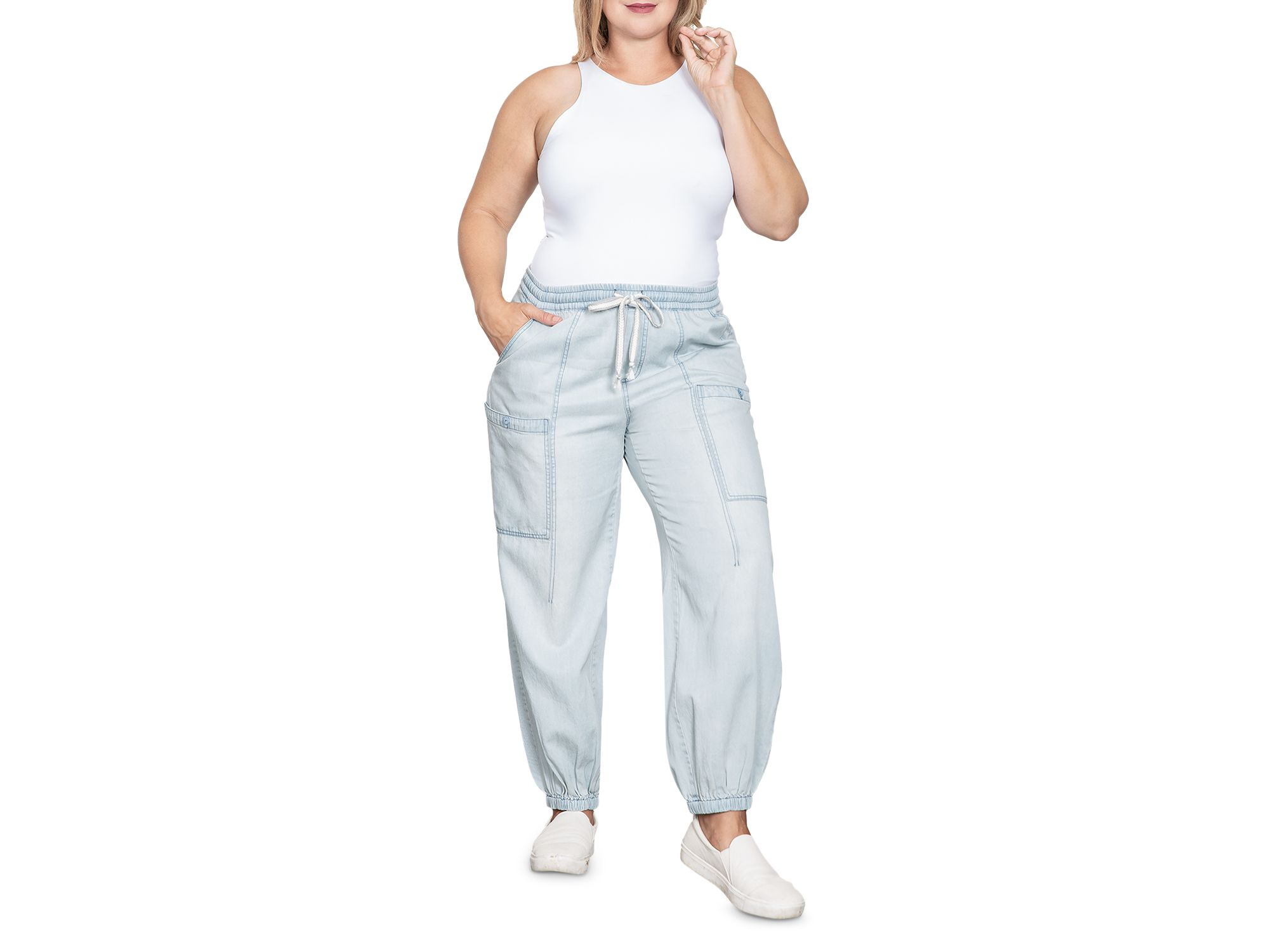 Plus Size Low Slung Pull On Pants — Image 4
