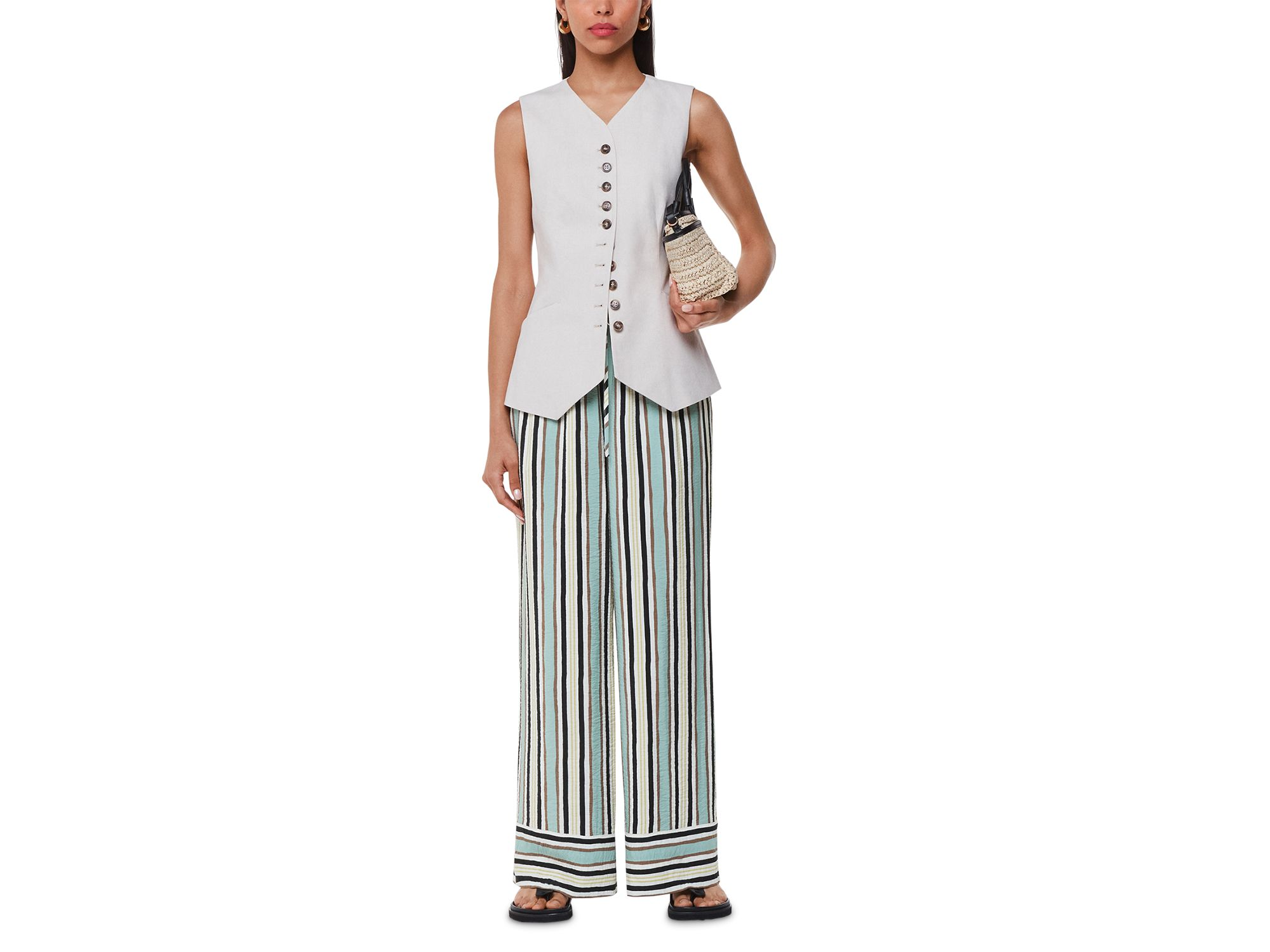 Nicola Striped Wide Leg Pants — Image 5