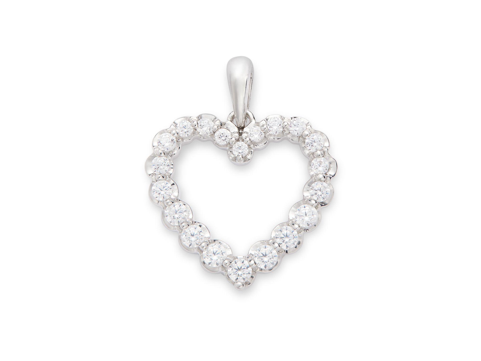 Diamond Classic Heart Pendant Necklace Collection in 14K Gold, 0.25 tcw — Image 7