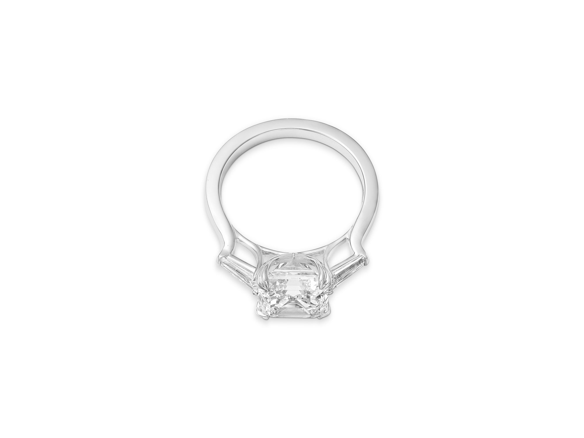 Luxe Collection Certified Lab Grown Diamond Asscher Cut Engagement Ring in 14K White Gold, 3.50 tcw — Image 3