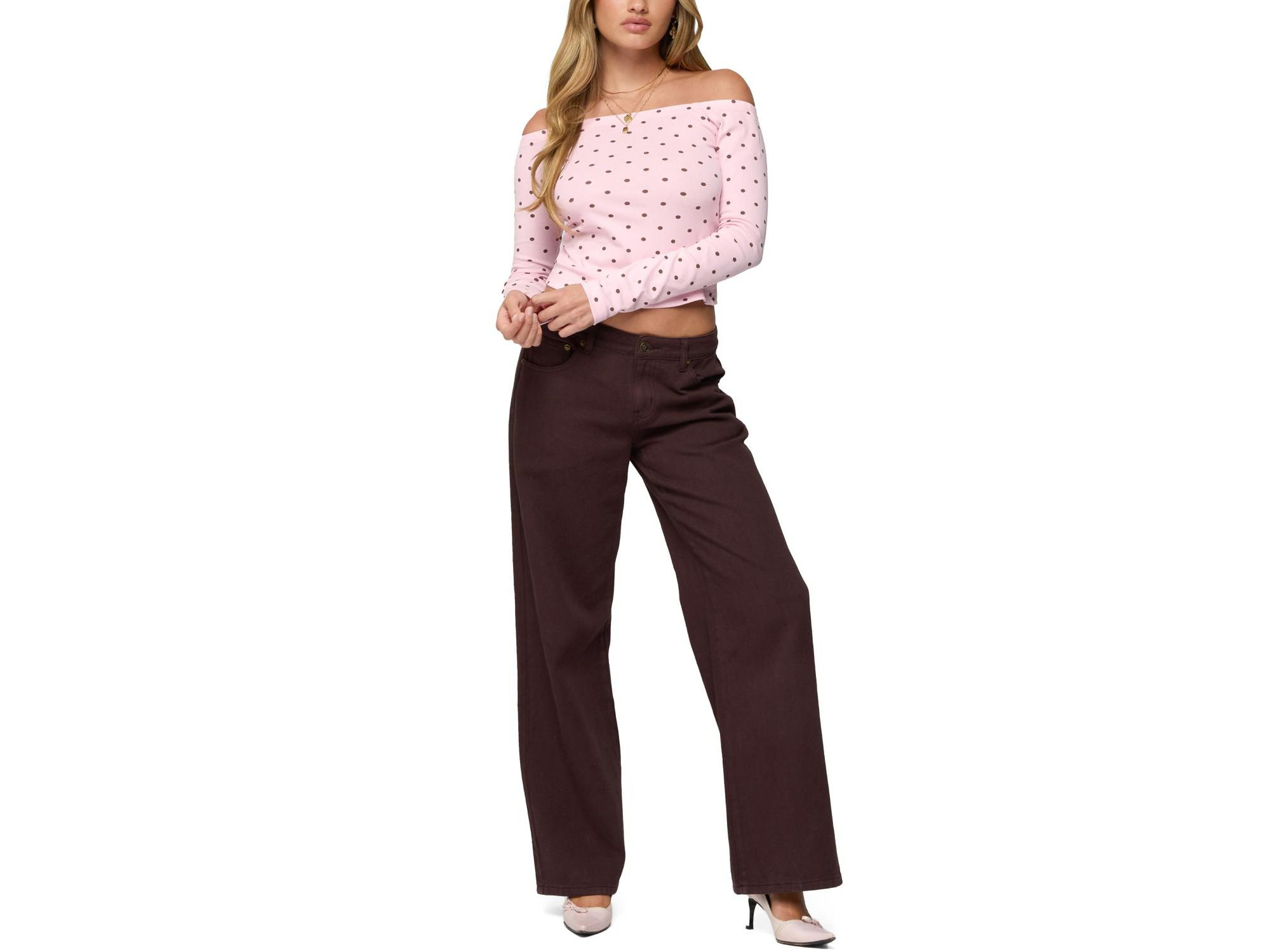 Leandra Off Shoulder Polka Dot Top — Image 5
