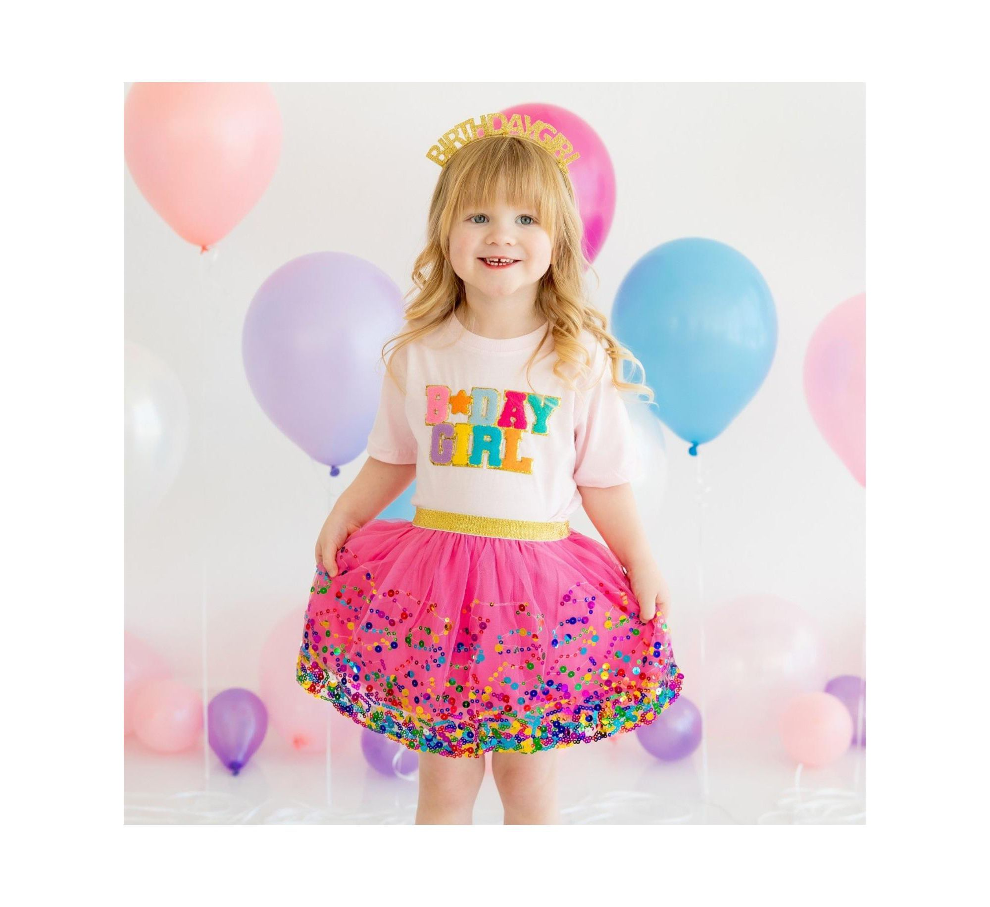 Girls' Birthday Girl Patch Short Sleeve T-Shirt - Baby — Image 3