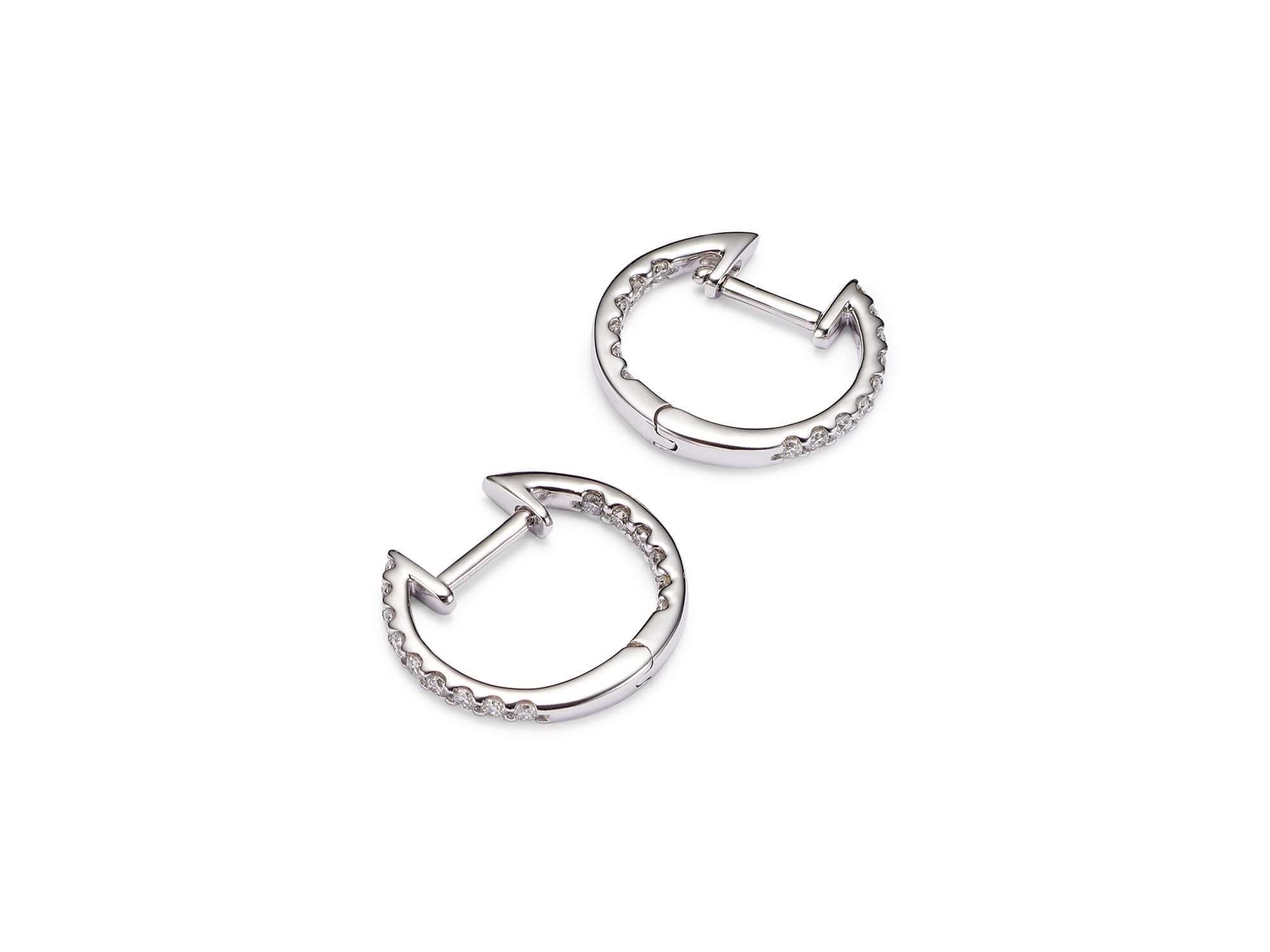 Diamond Inside Out Hoop Earrings in 14K White Gold, 0.30 tcw — Image 3