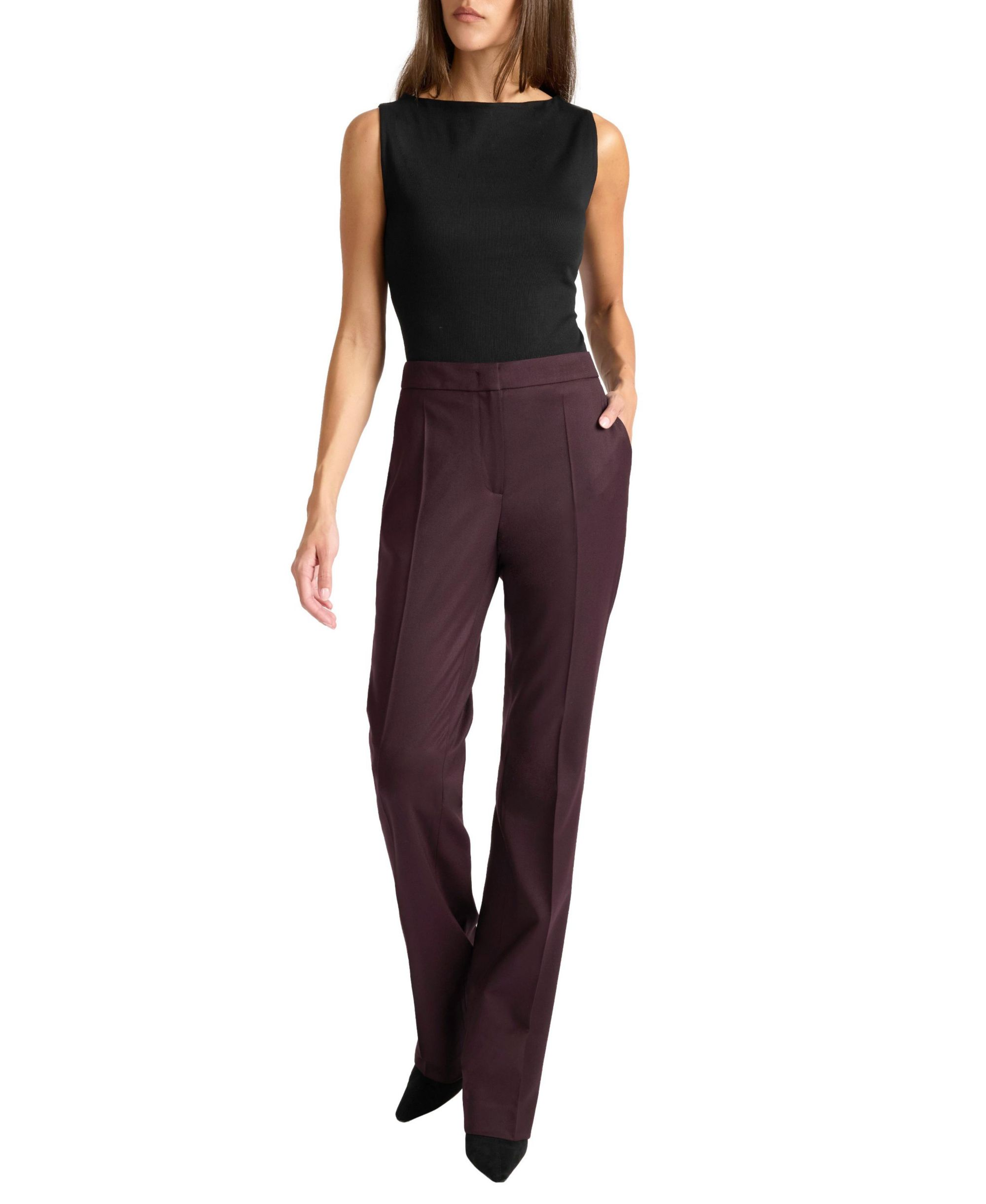 Amara Virgin Wool Stretch Straight Leg Pant — Image 4