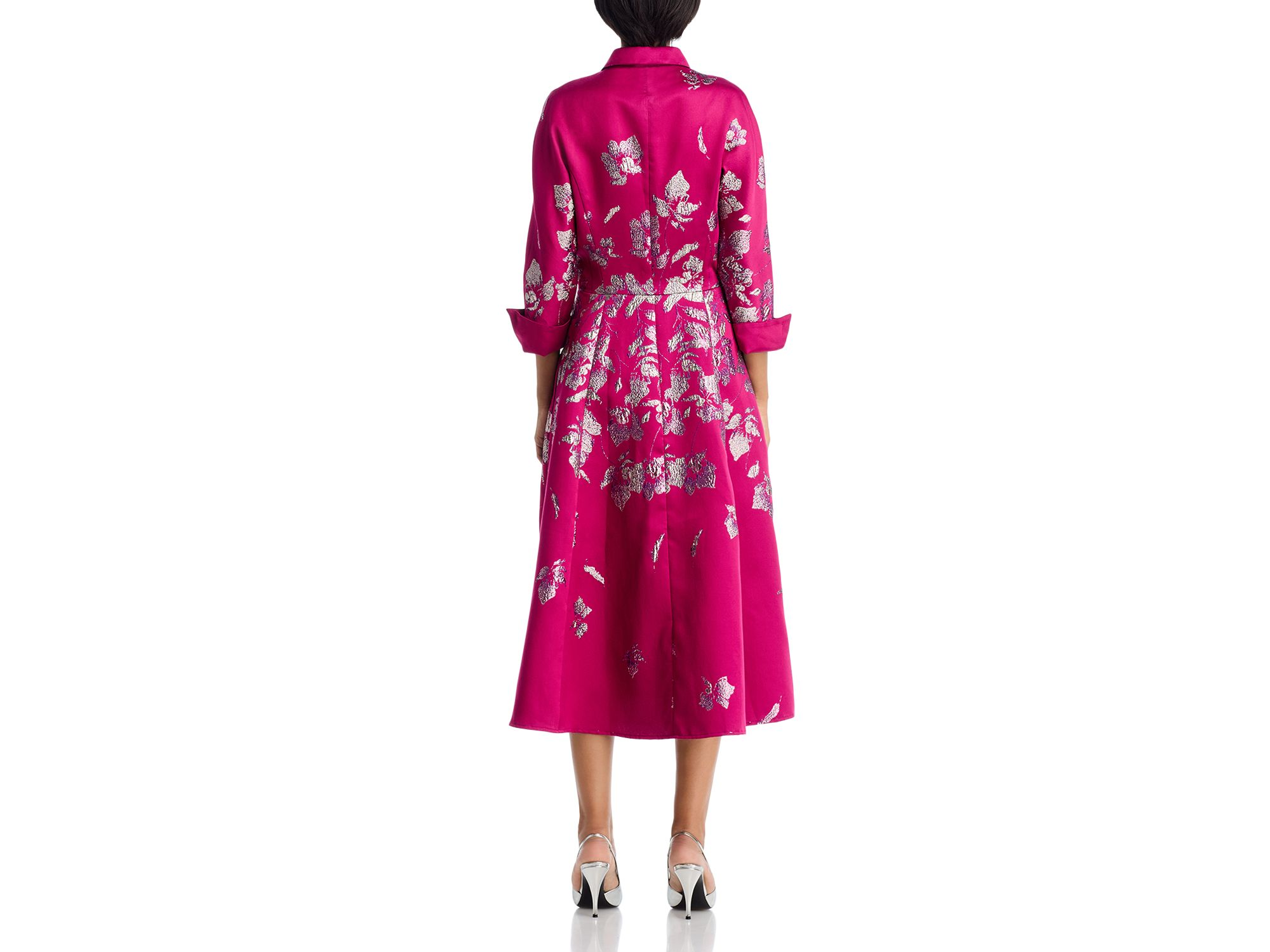 Metallic Jacquard Shirt Dress — Image 4
