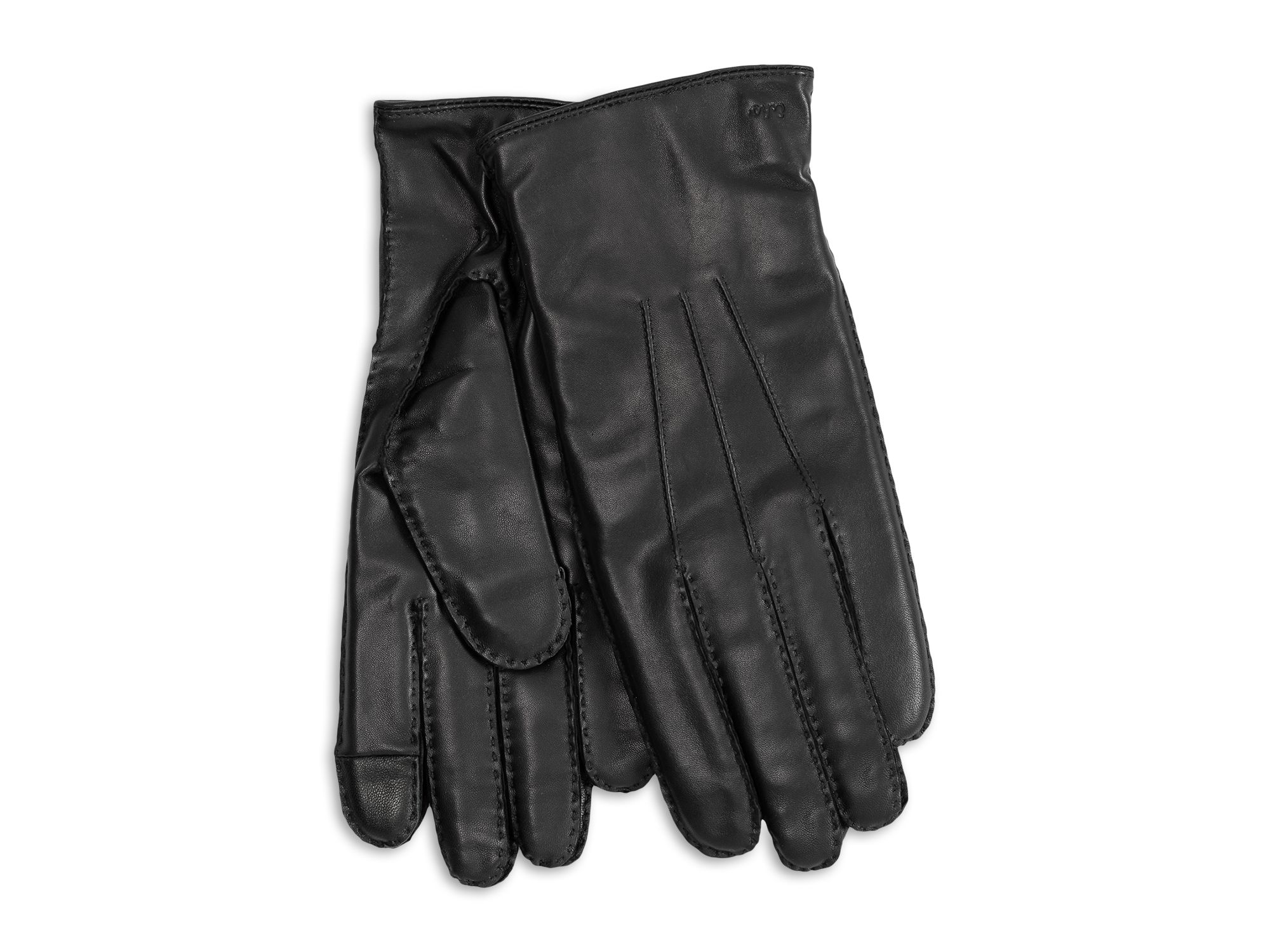 Stitch Detail Leather Tech Gloves — Image 3