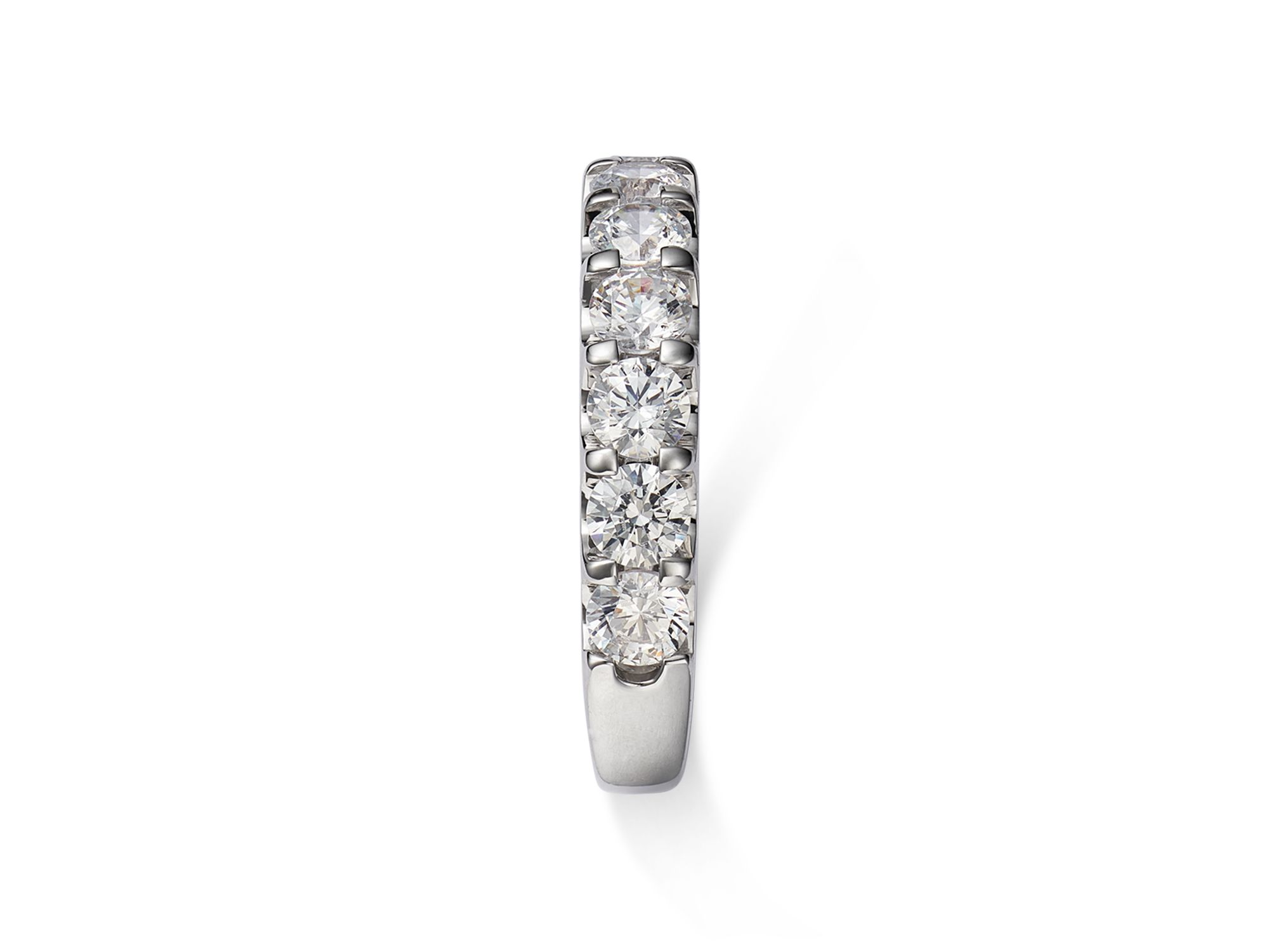 Round Cut Certified Diamond Band in 14K White Gold, 2.0 tcw — Image 3