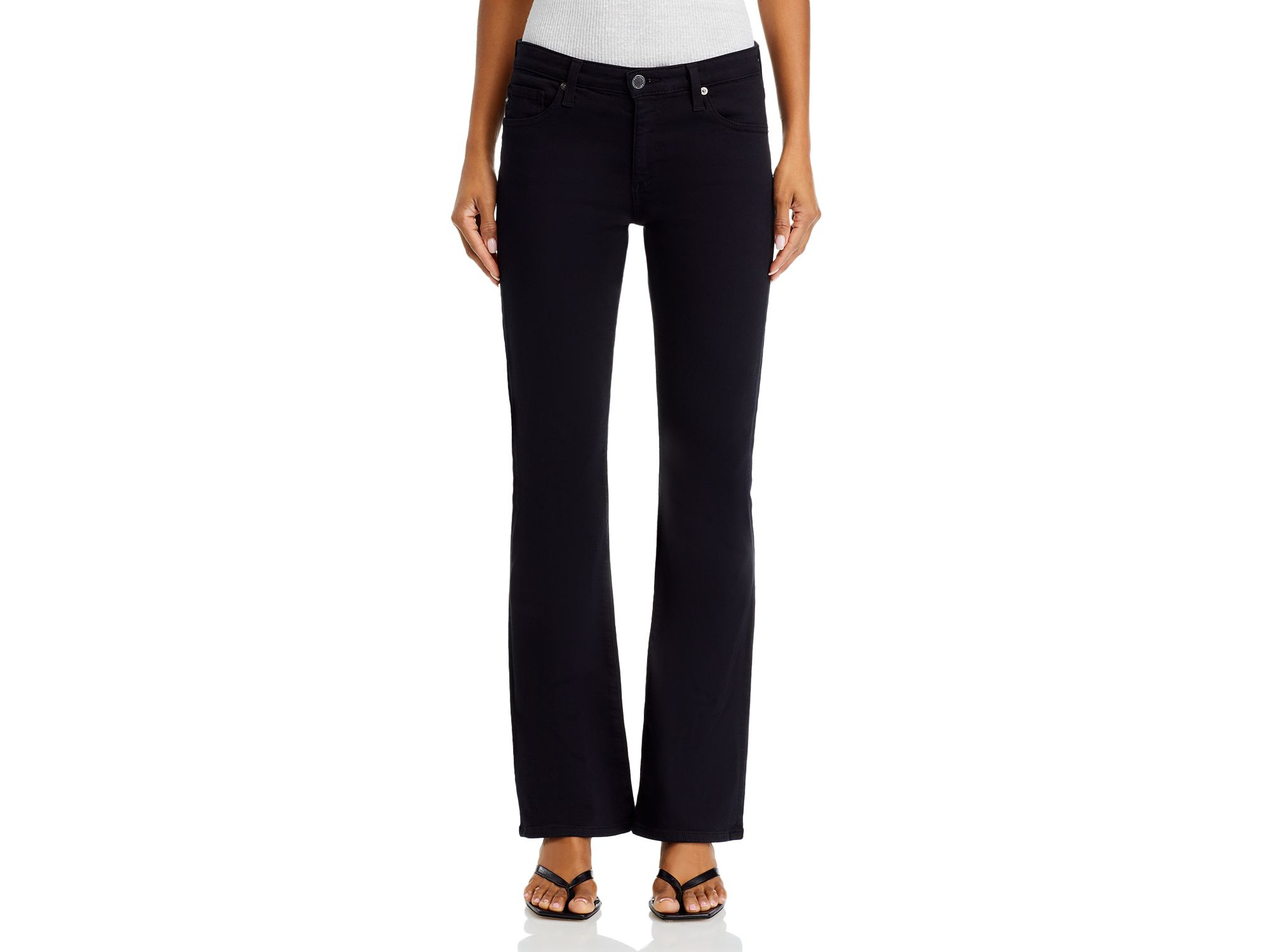 Angel Low Rise Bootcut Jeans in Super Black — Image 5
