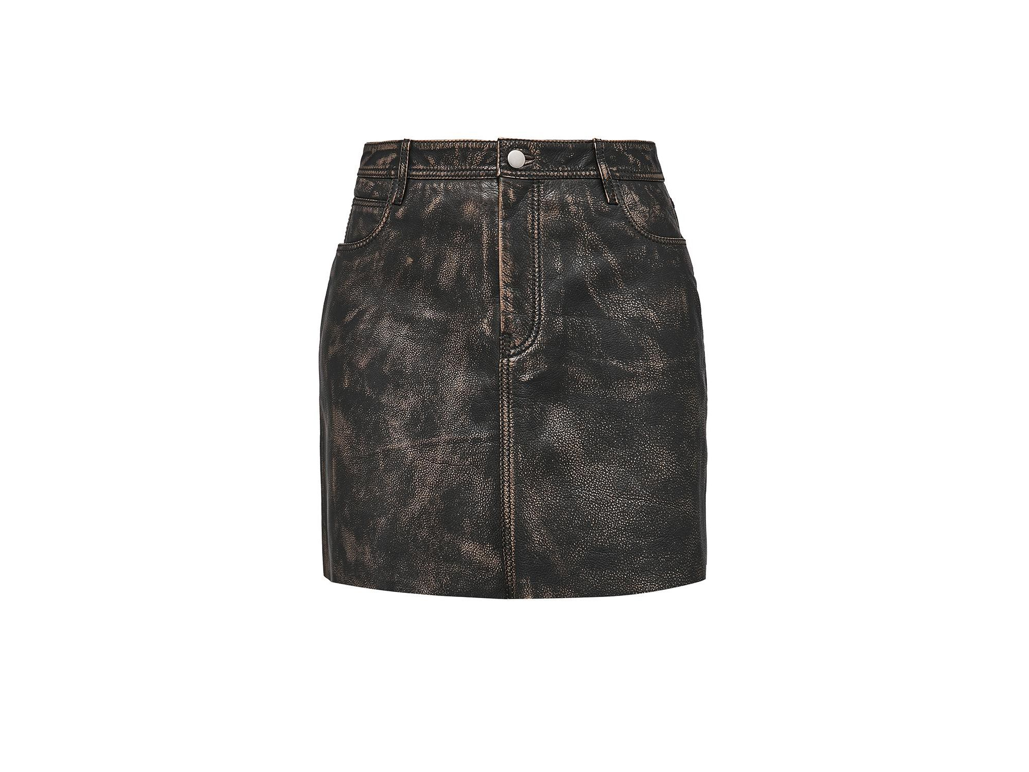 Bonnie Upcycled Leather Skirt — Image 3