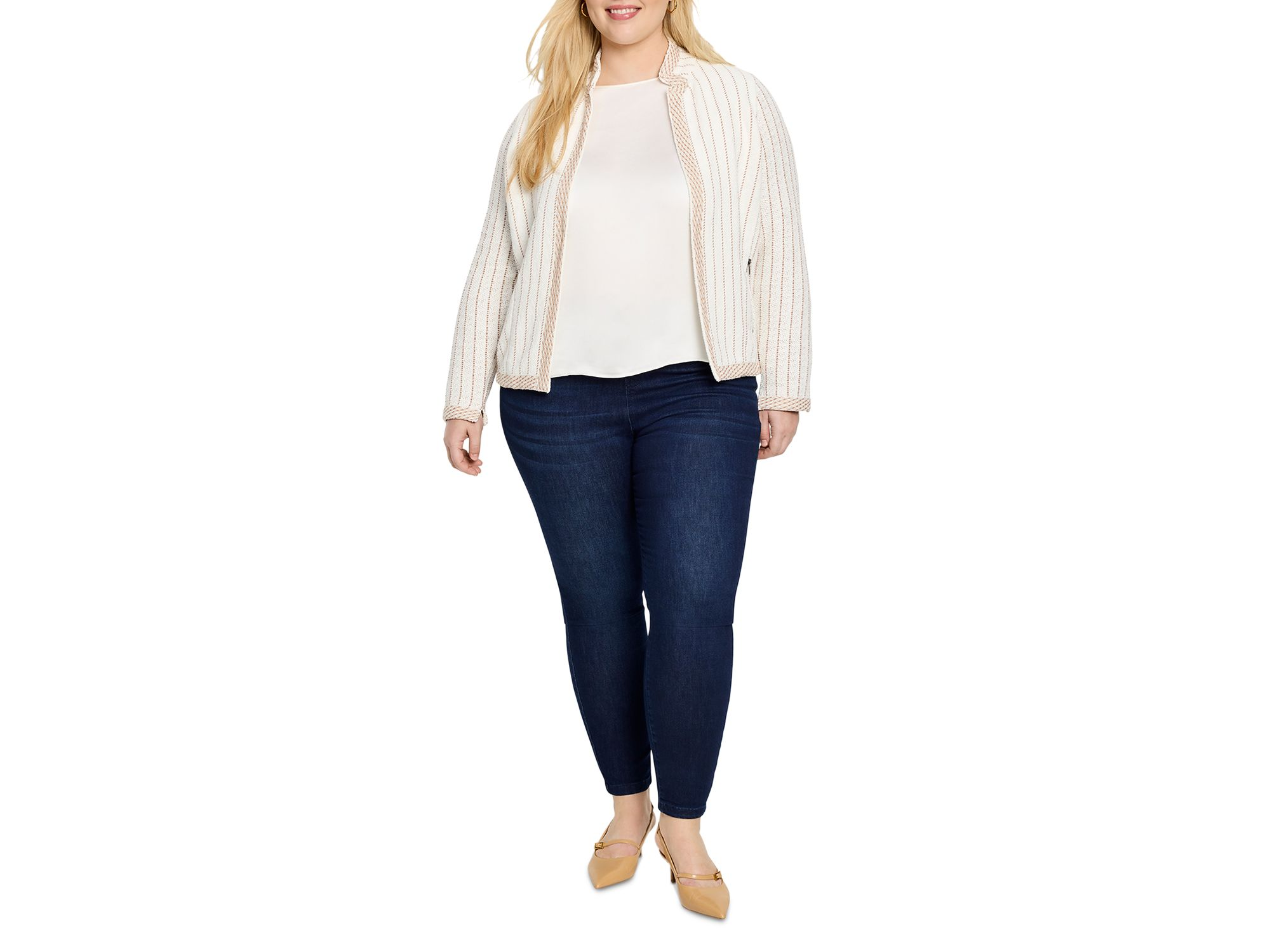 Plus Pinstripe Stand Collar Jacket — Image 4