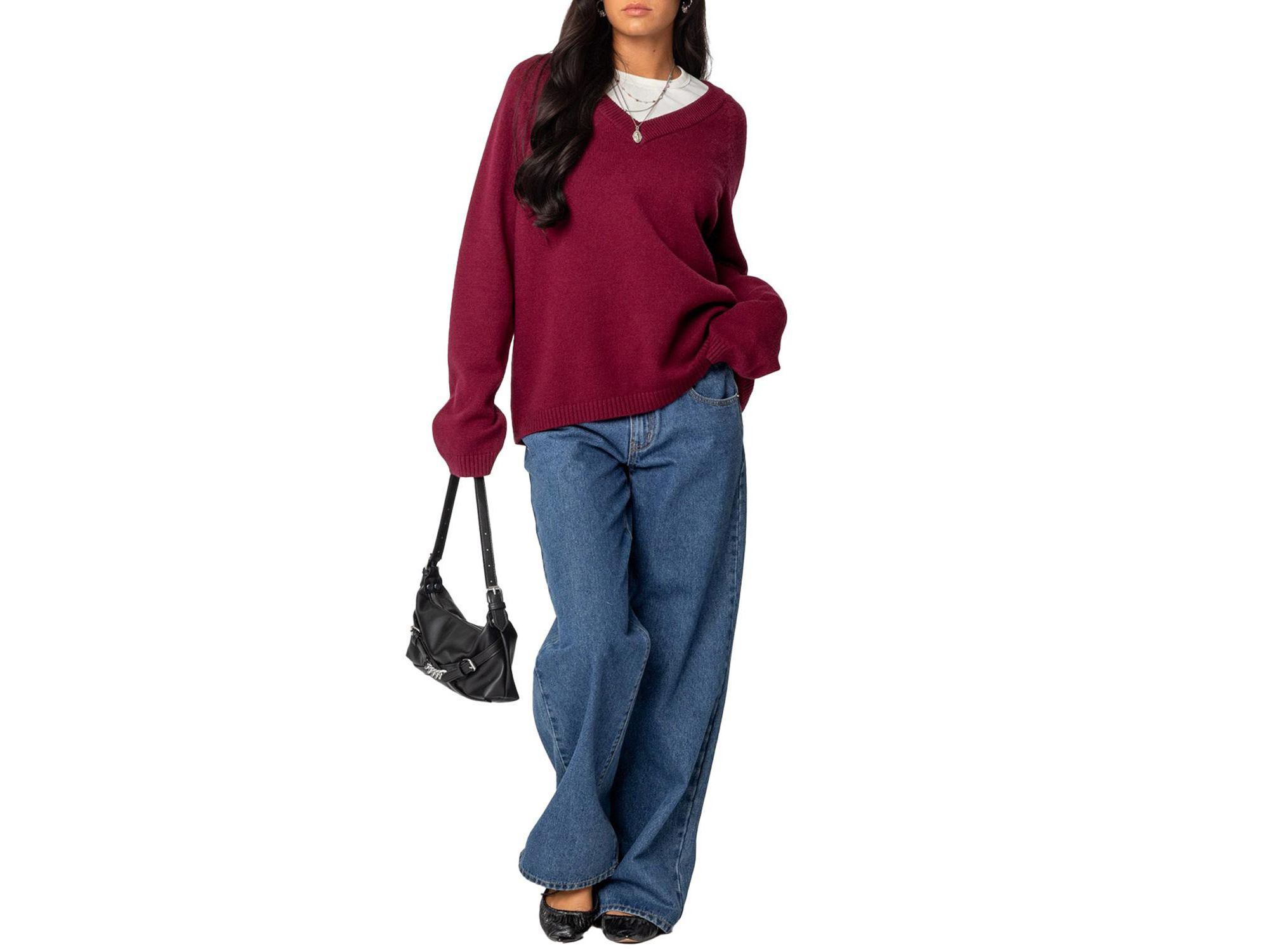 Martha Oversized V Neck Sweater — Image 3
