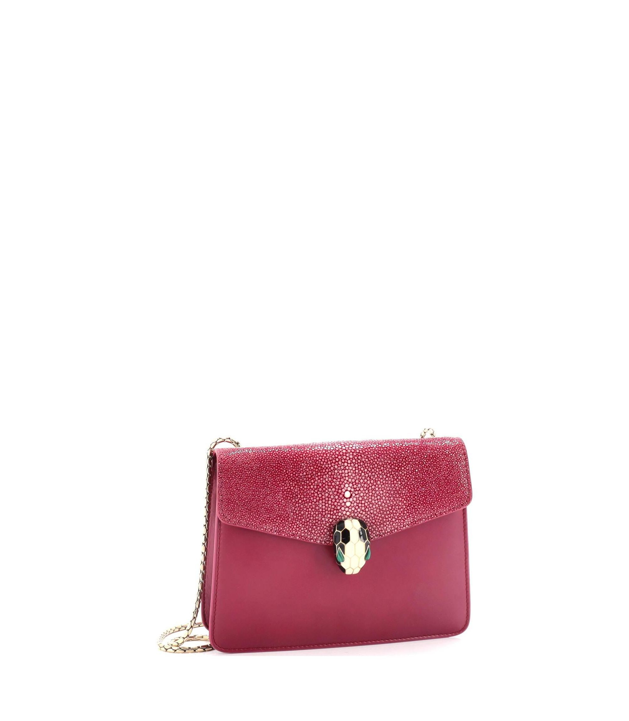 Serpenti Forever Square Shoulder Bag Leather and Stingray — Image 4
