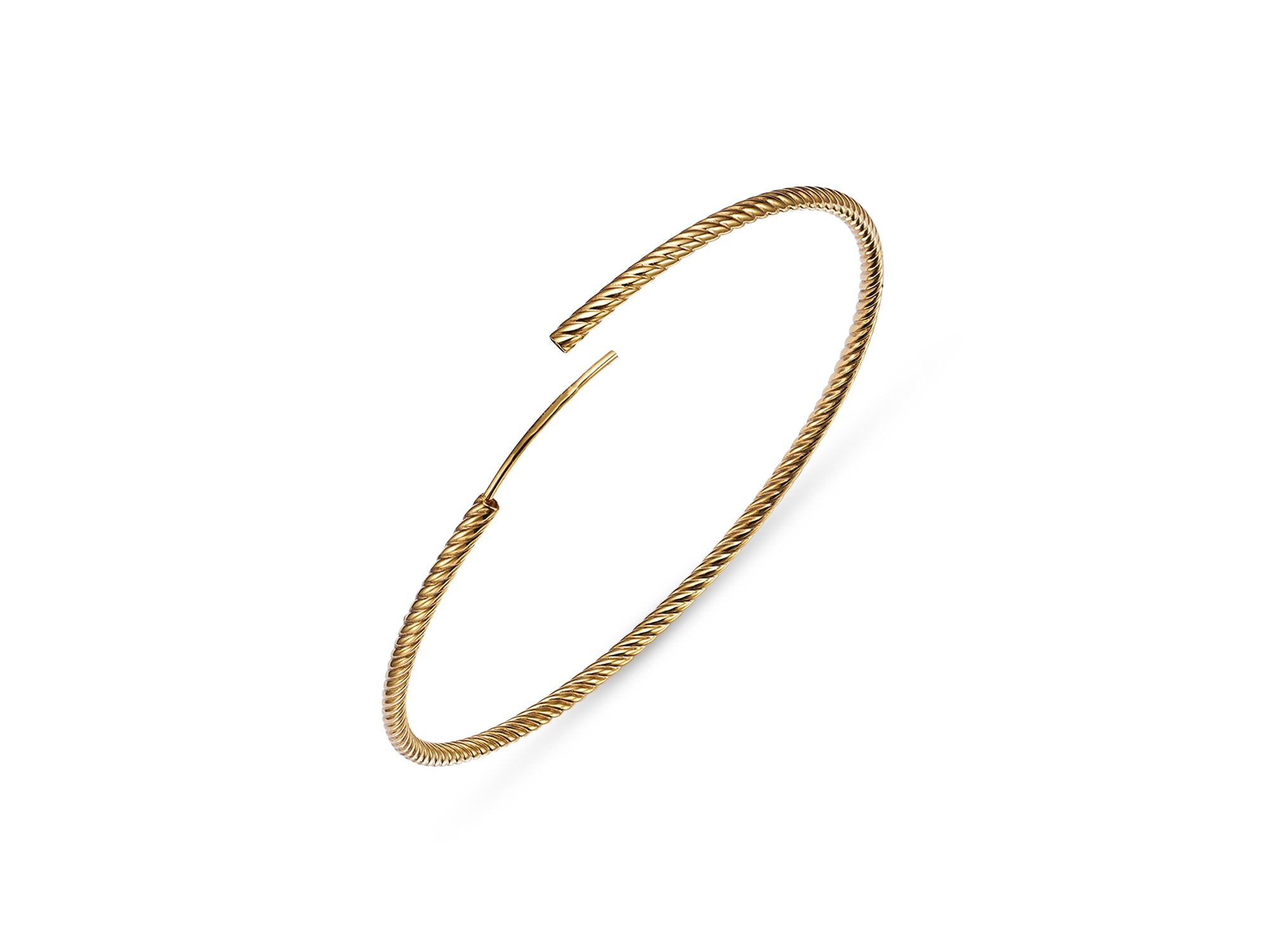14K Yellow Gold Twisted Endless Hoop Earrings — Image 3