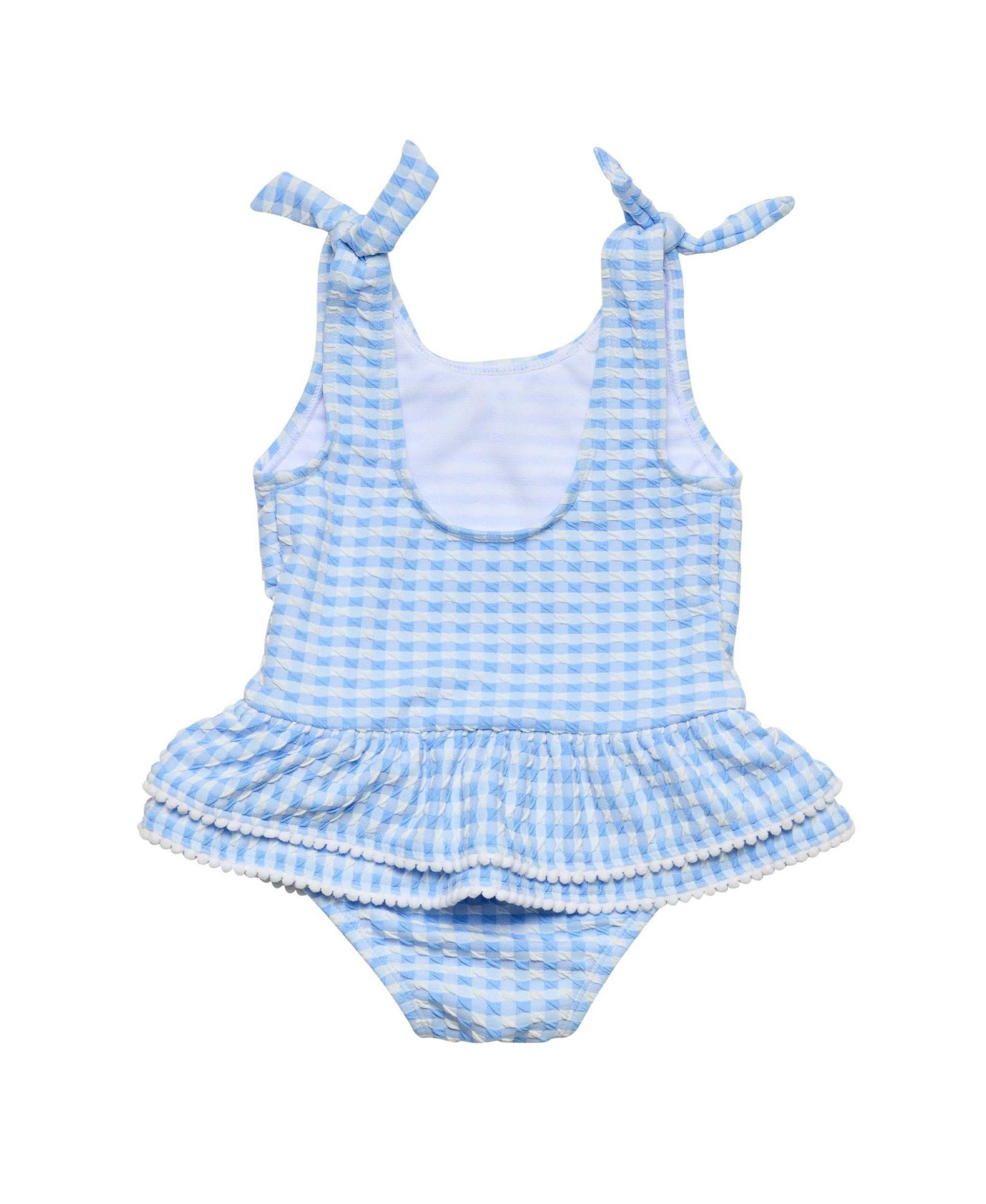 Girls' Seaside Gingham Skirt Swimsuit - Little Kid — Image 3