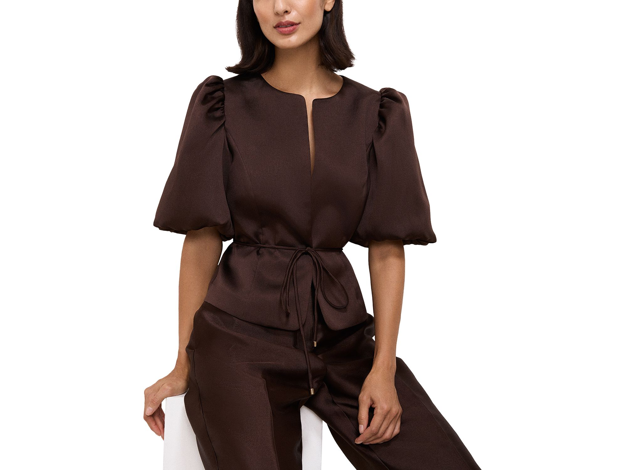 Ivy Satin Puff Sleeve Jacket — Image 6