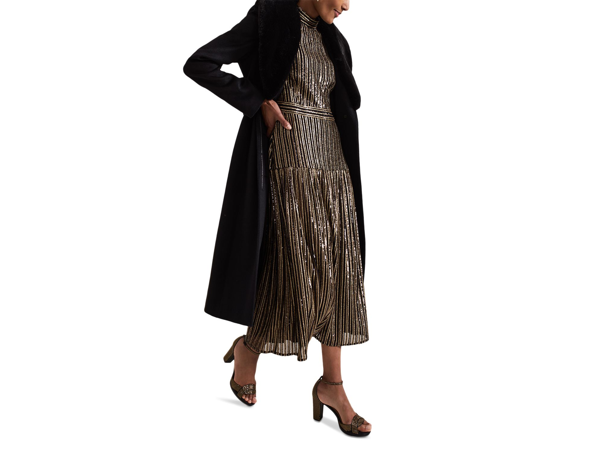 Gloria Sequin Stripe Midi Dress — Image 9