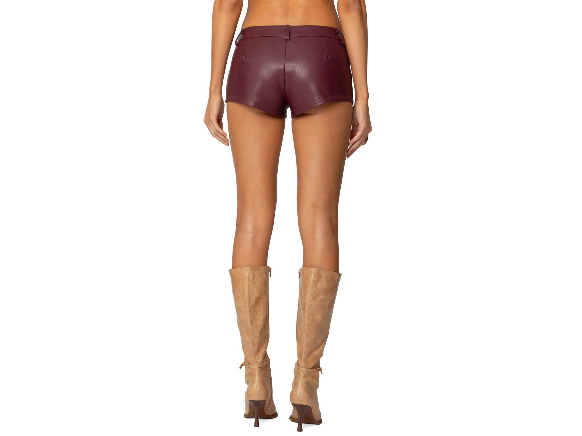 Melaney Faux Leather Micro Shorts — Image 3