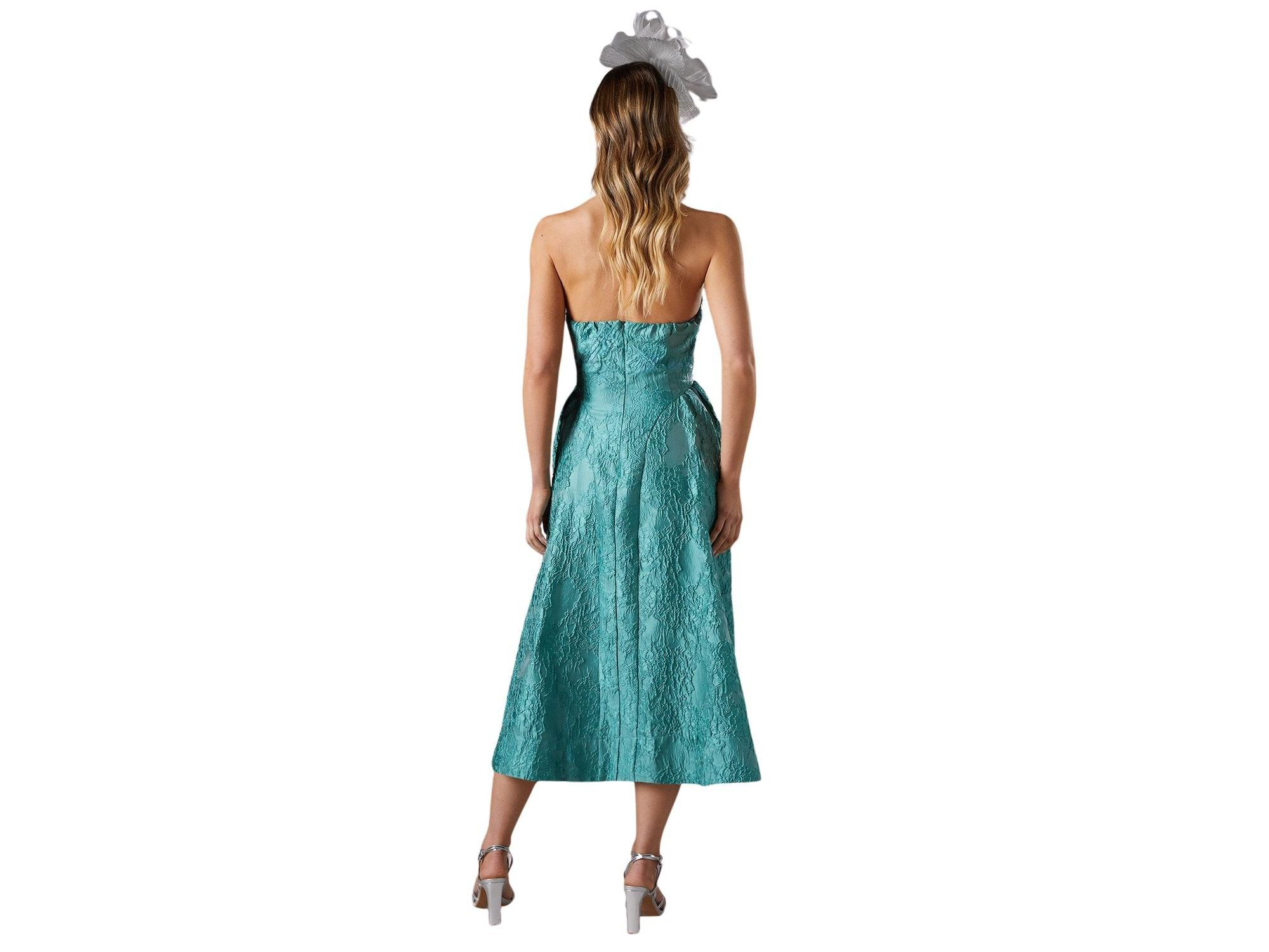 Halter Jacquard Drop Waist Dress — Image 4