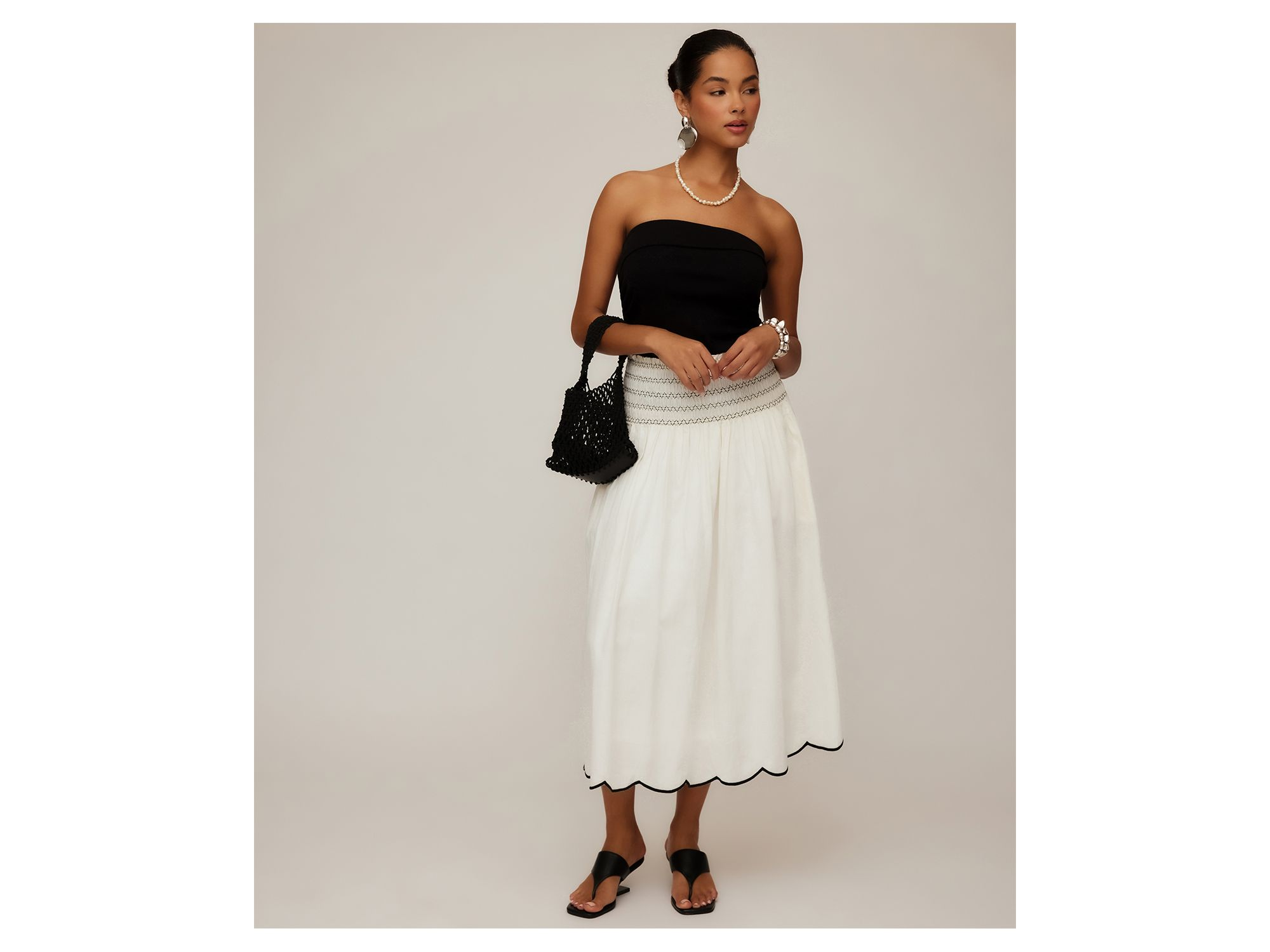 Elsa Smocked Waist Midi Skirt — Image 5