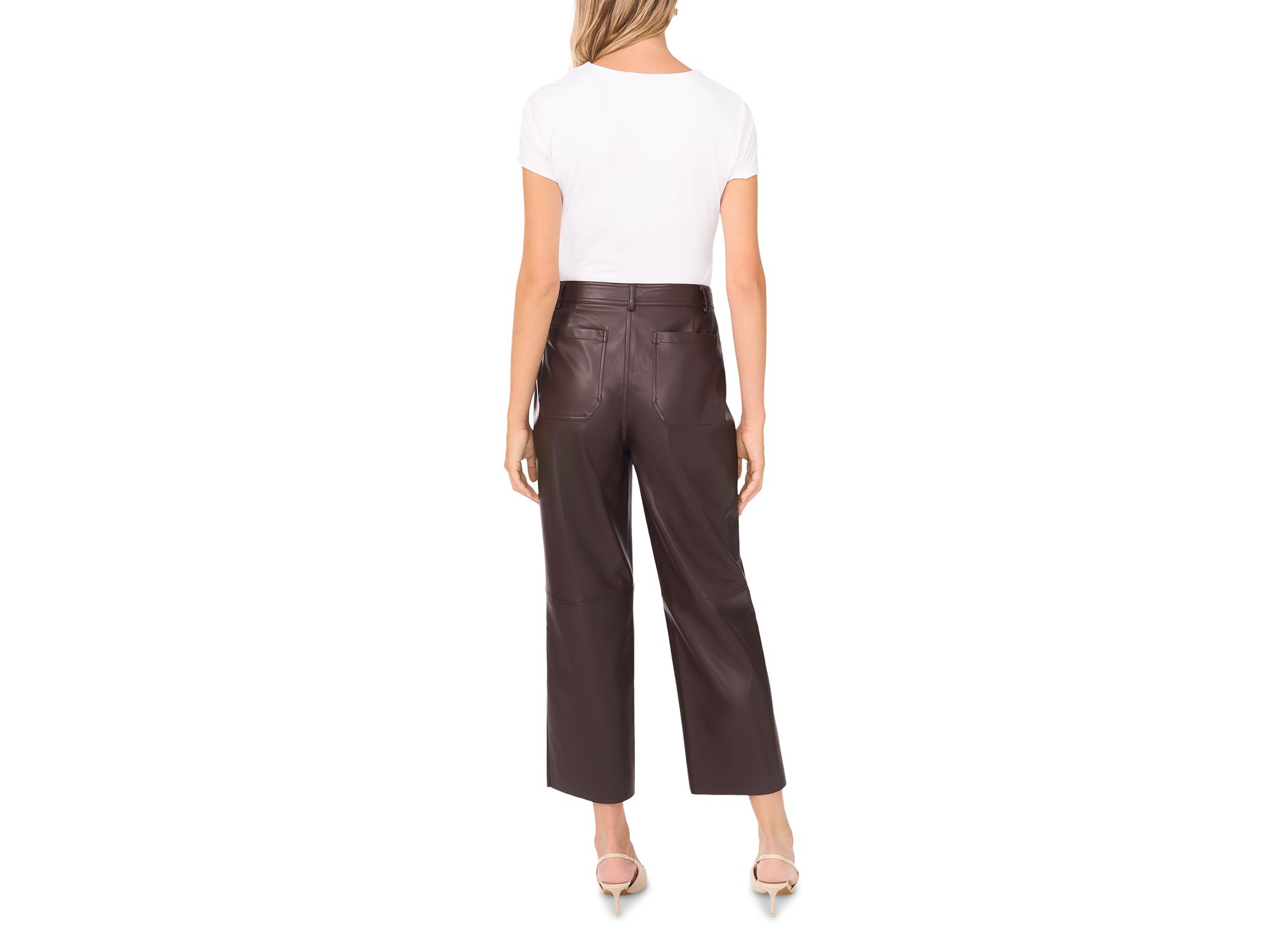Wide Leg Faux Leather Pants — Image 3