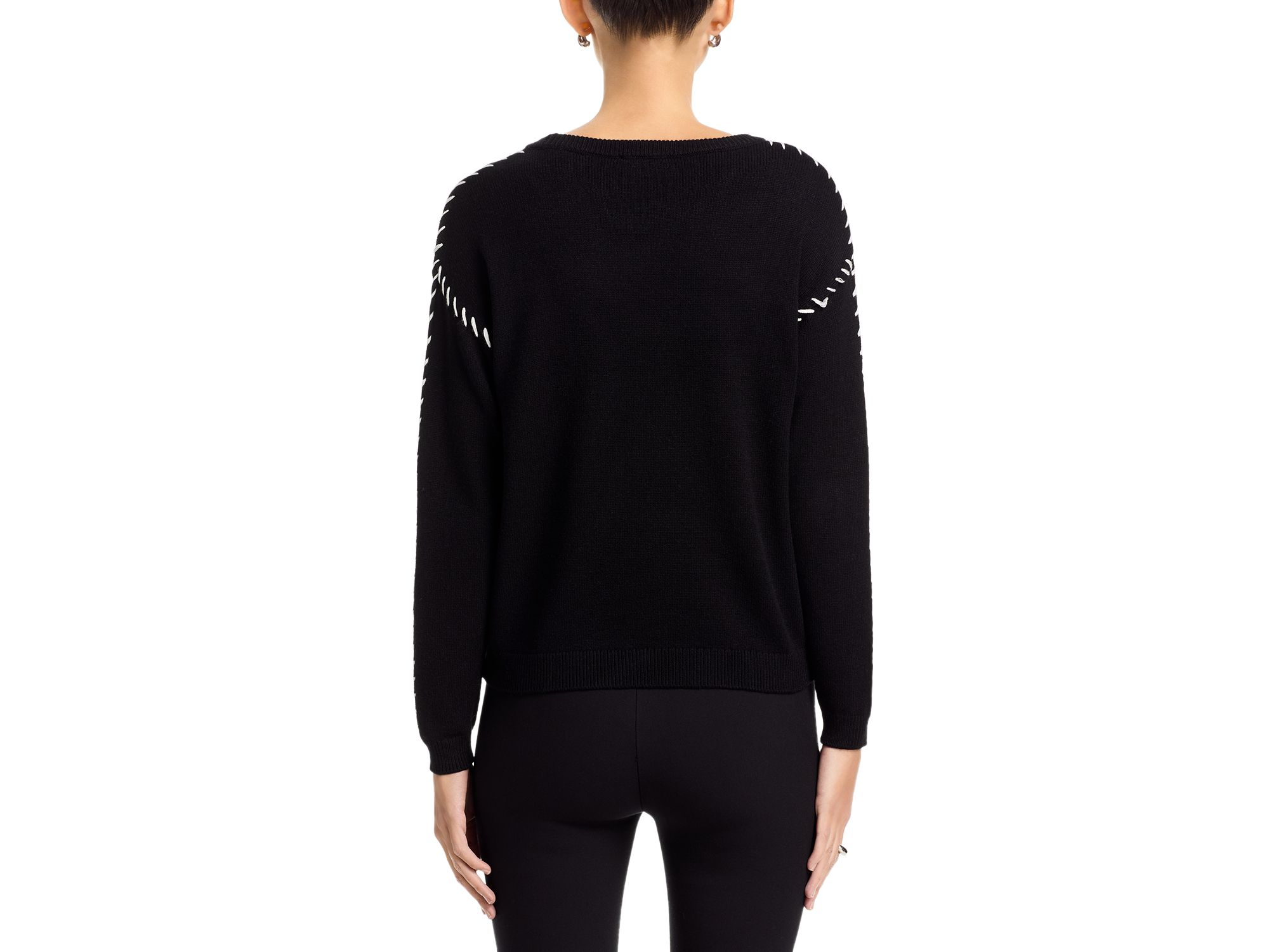 Long Sleeve Crewneck Intarsia Sweater — Image 3