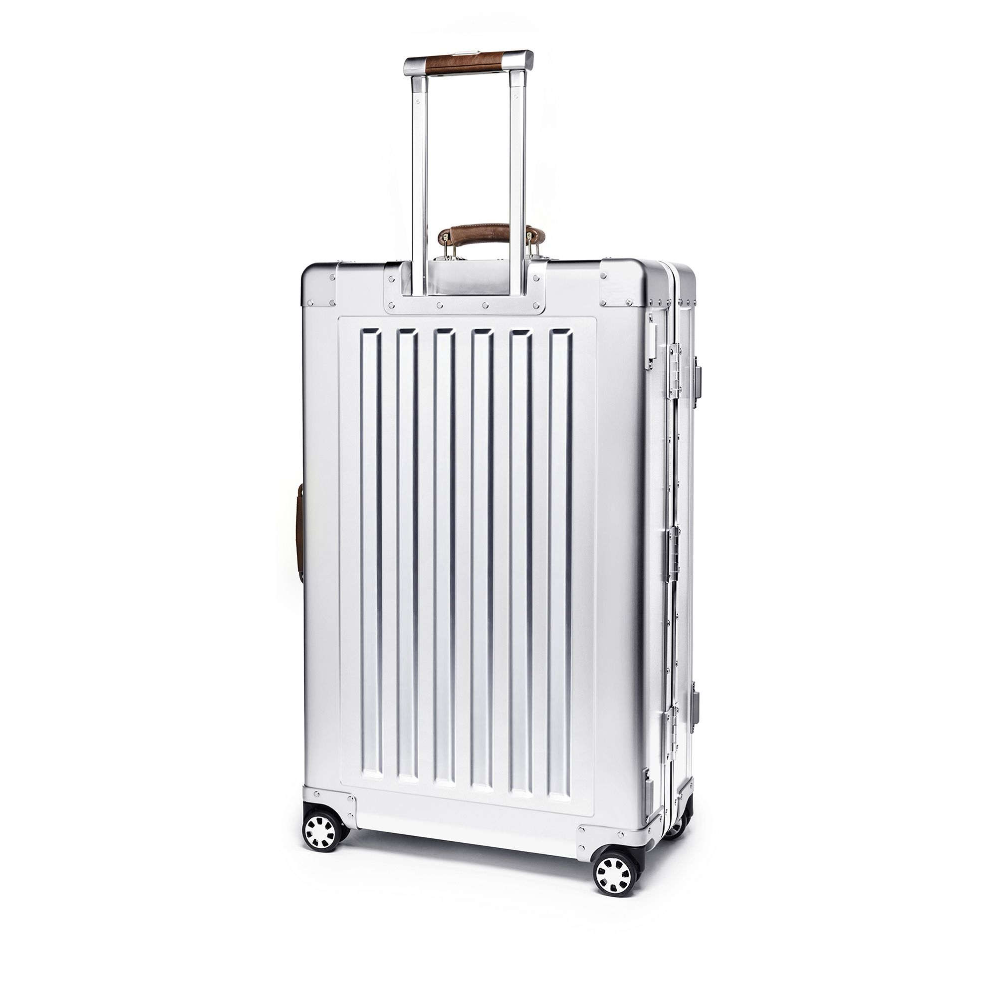 4 Wheel Aluminum XL Checked Suitcase, 90L — Image 8