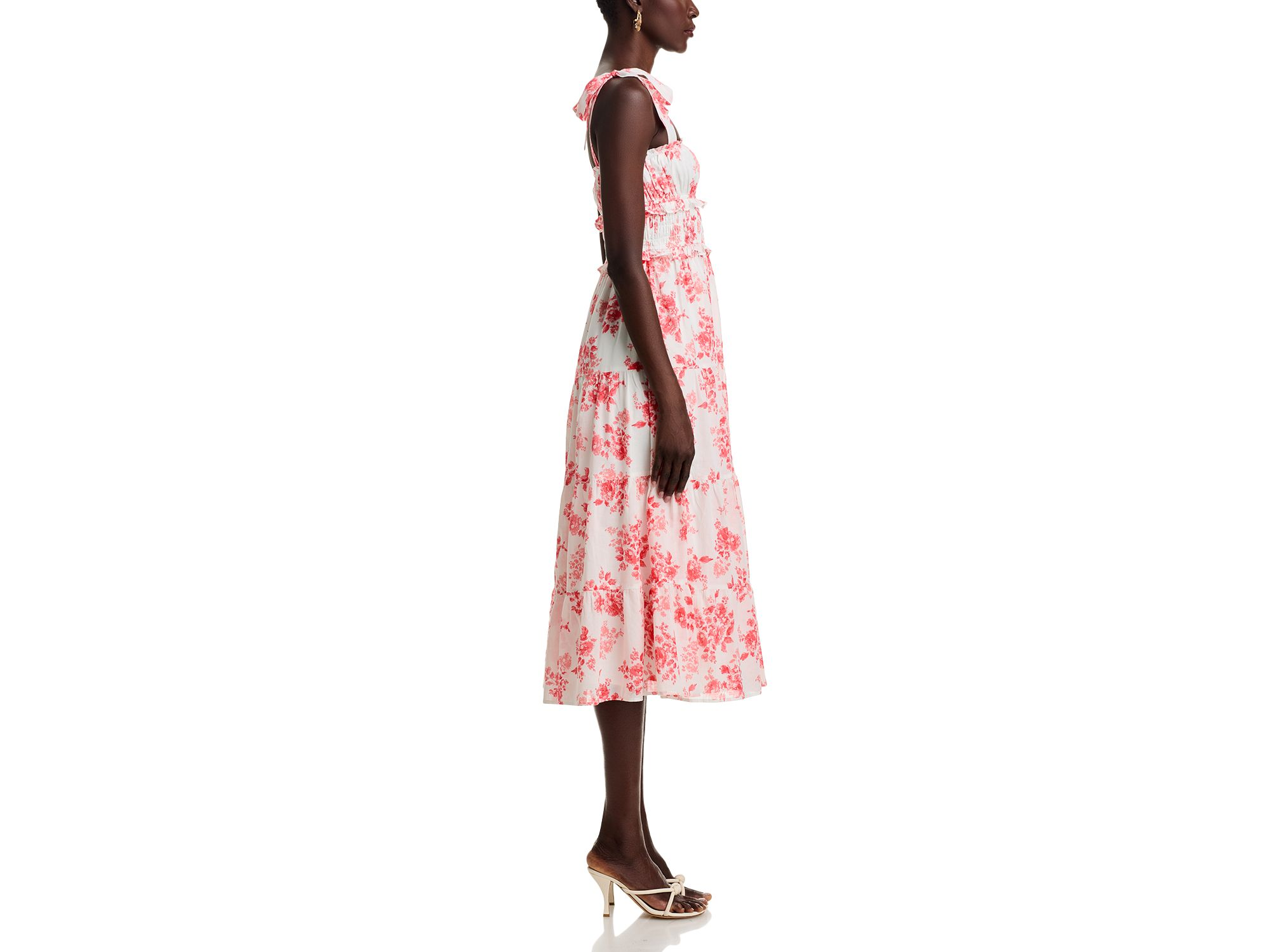 Floral Tie Strap Midi Dress - Exclusive — Image 5