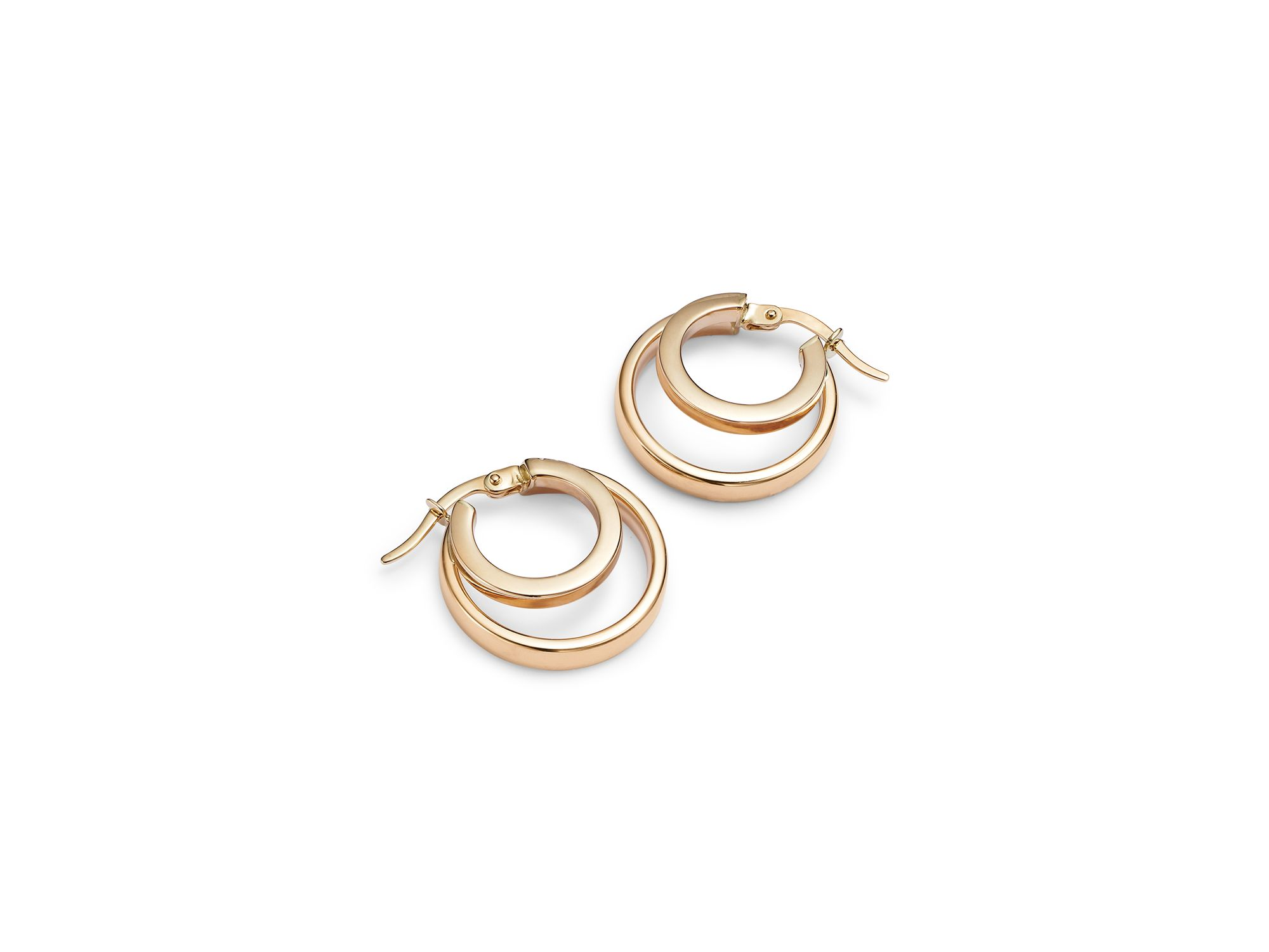 Double Row Hoop Earrings in 14K Yellow Gold — Image 4