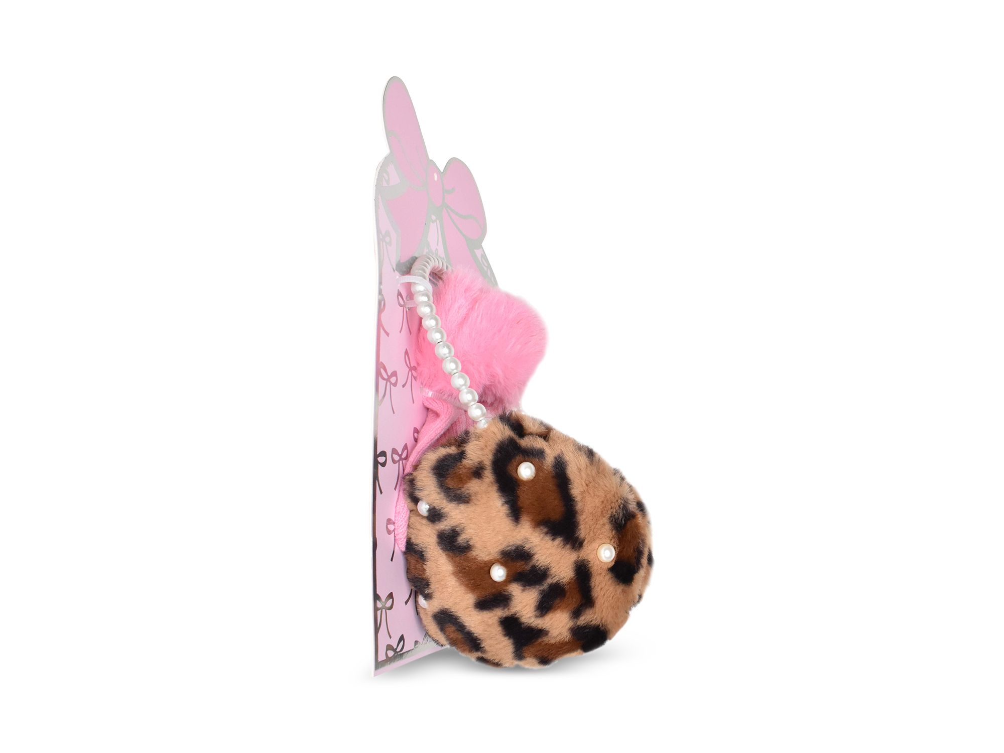 Girls' Leopard Print Faux Fur Earmuff & Gloves Set — Image 3
