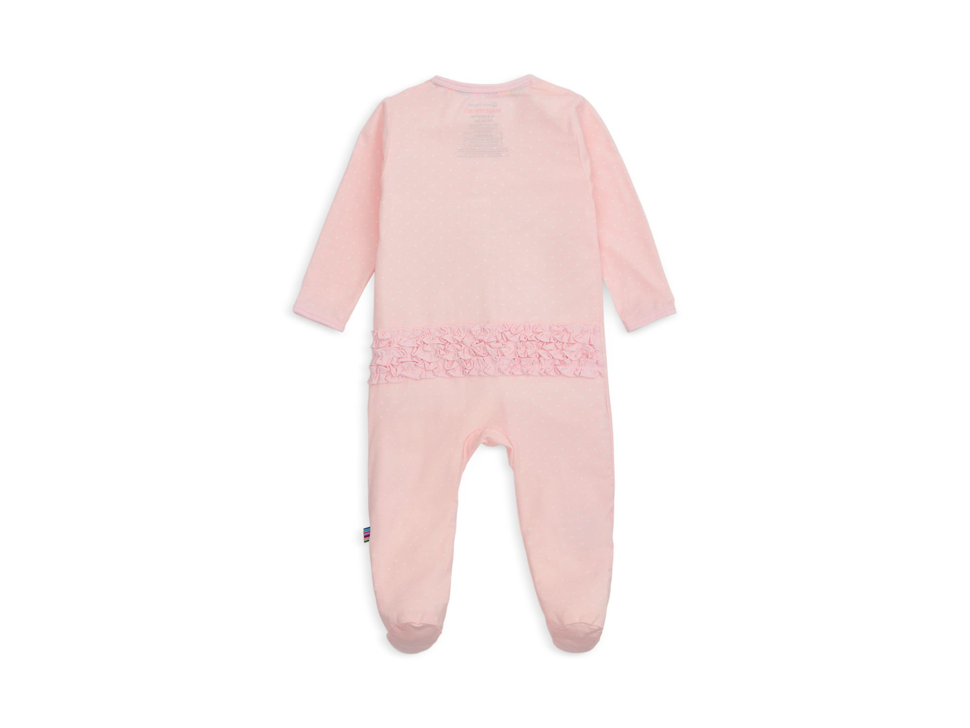 Girls' Pin Dot Ruffled Placket Footie - Baby — Image 5