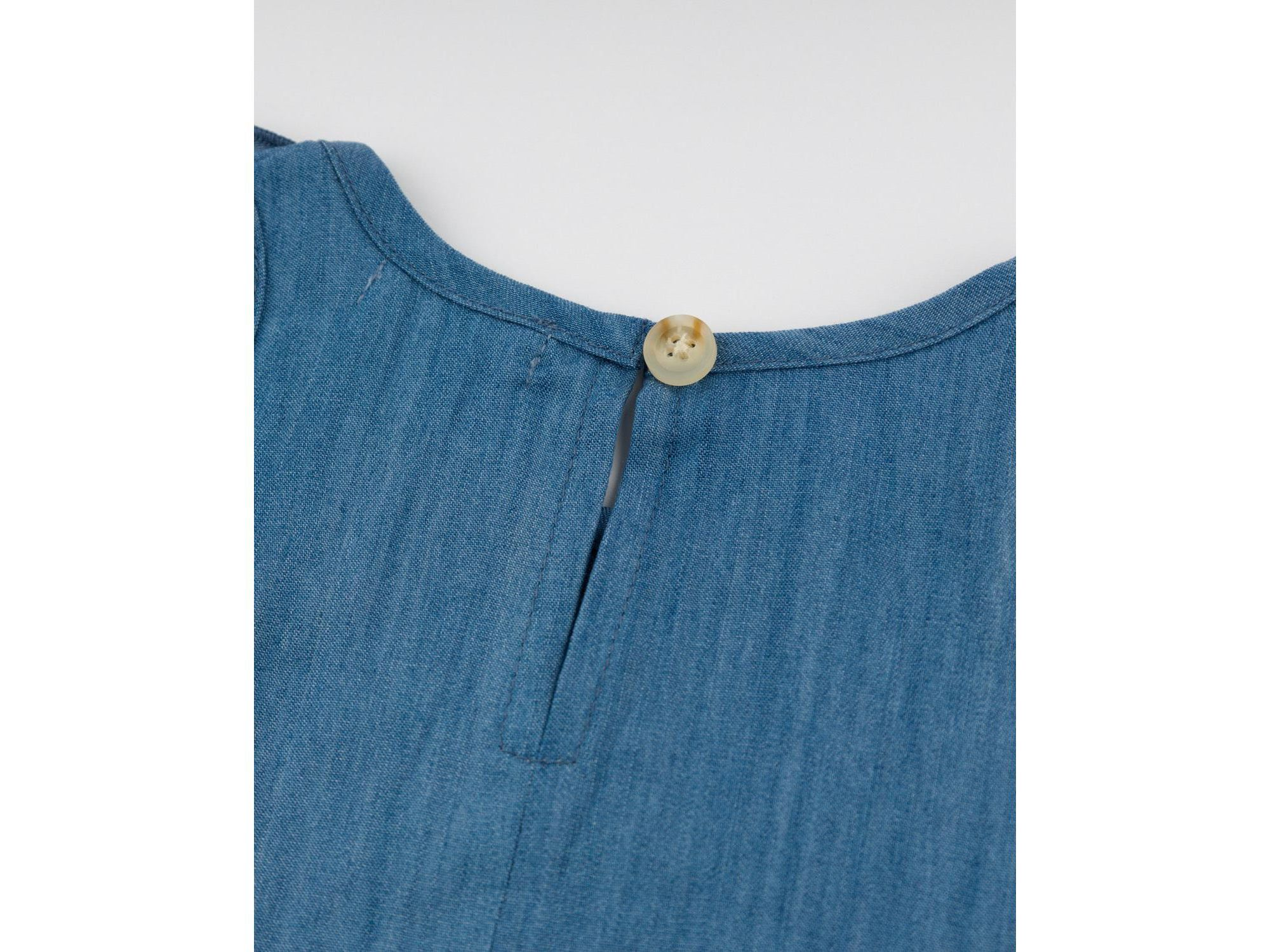 Girls' Lola Strawberry Applique with Millie Ruffle Lyocell Denim Blouse - Baby, Little Kid — Image 3