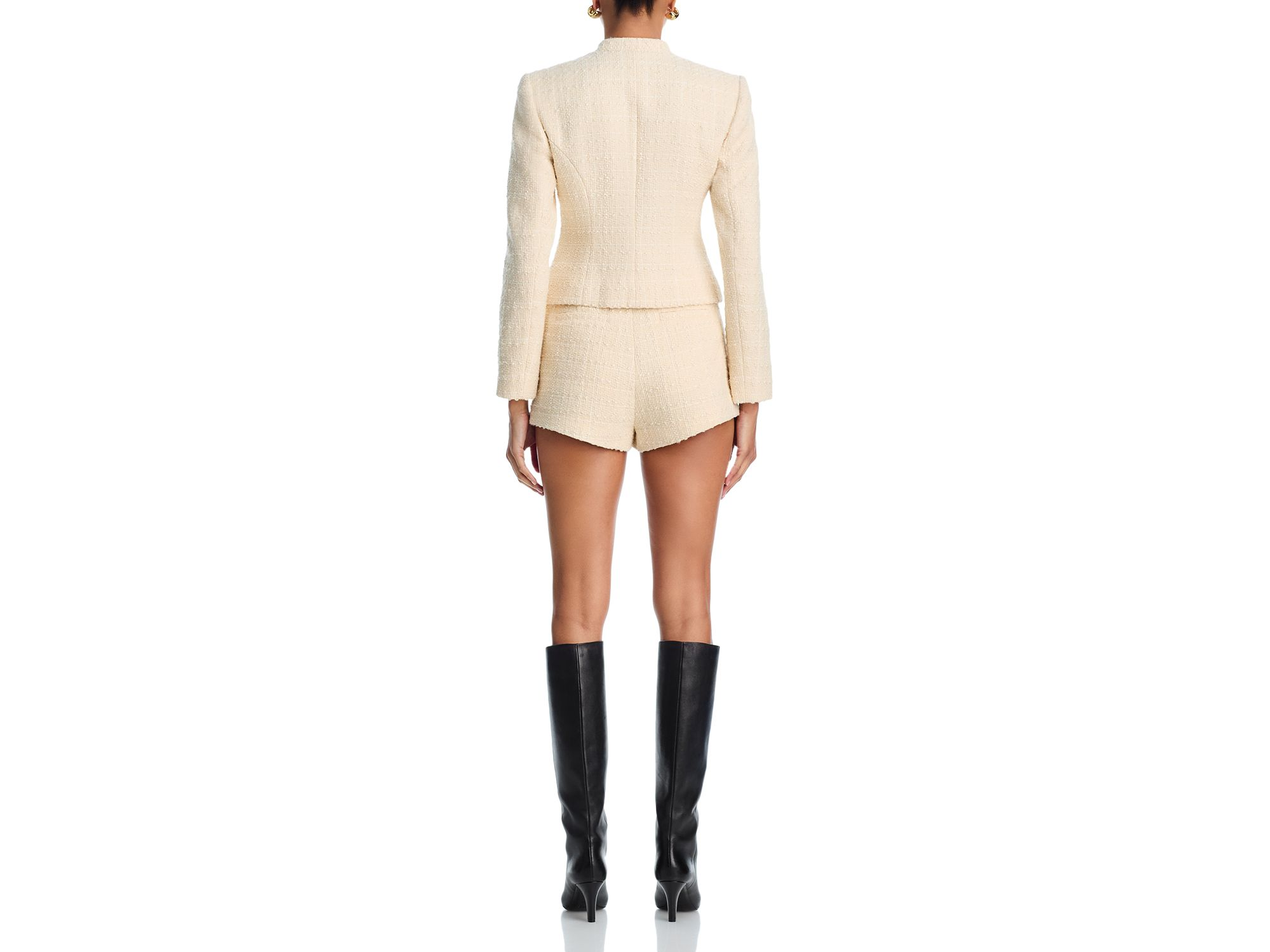 Structured Tweed Curved Shorts — Image 5
