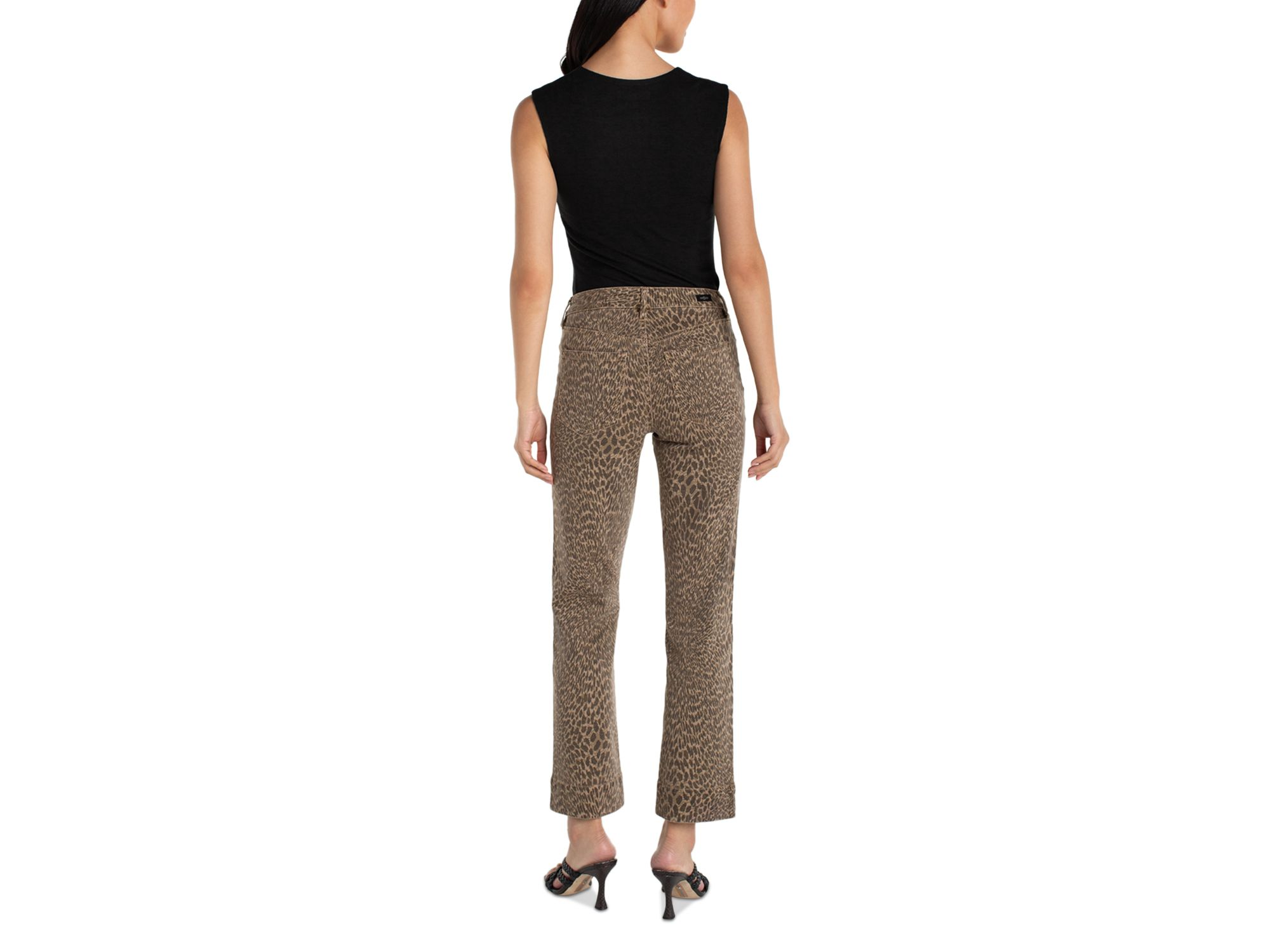 Kennedy Mid Rise Straight Jeans in Khaki Abstract Animal — Image 5