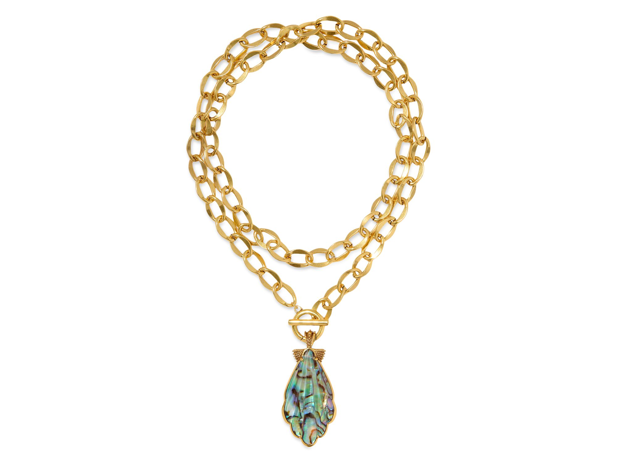 Iridescent Shell Alexa Convertible Pendant Necklace, 32" — Image 3