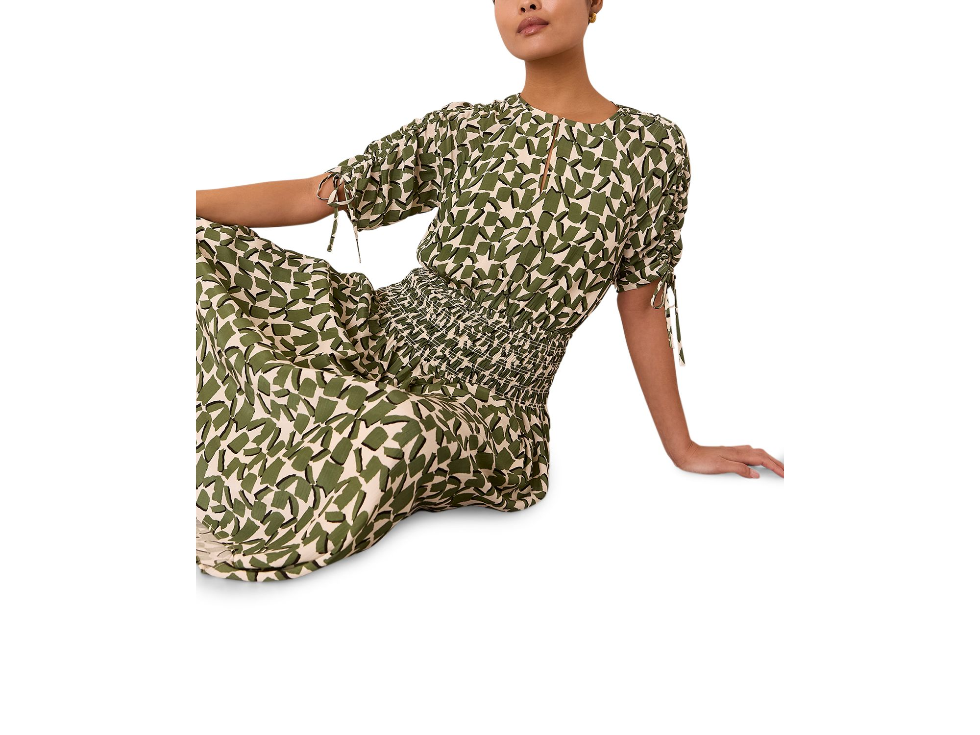 Petites Abstract Squares Midi Dress — Image 3