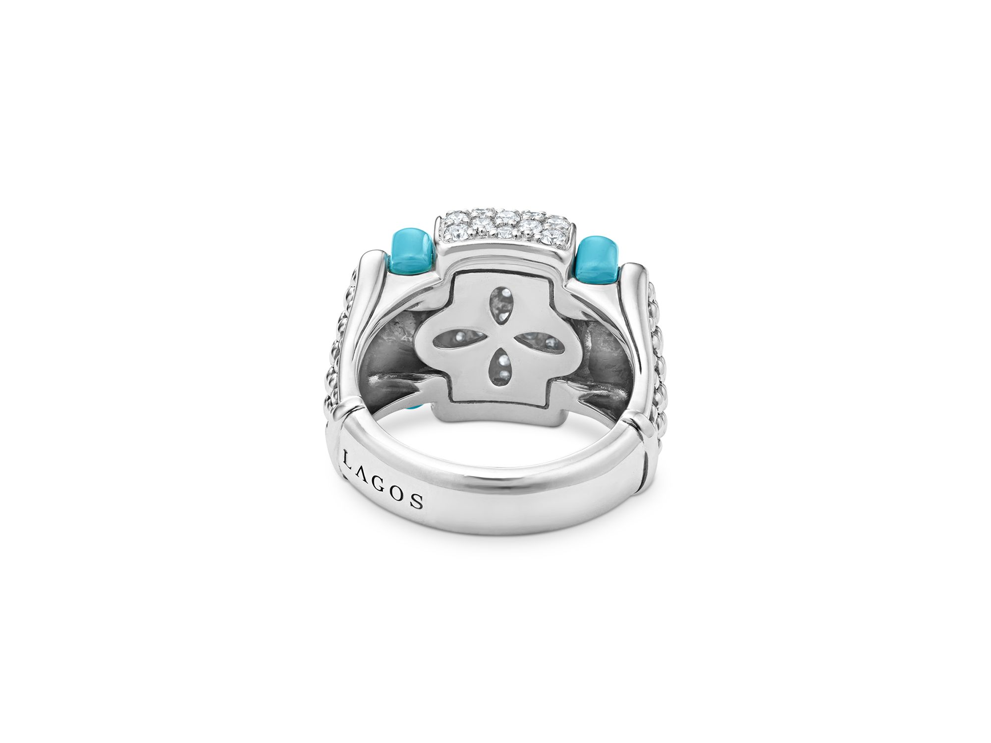Blue Caviar & Diamond Sterling Silver Statement Ring — Image 5