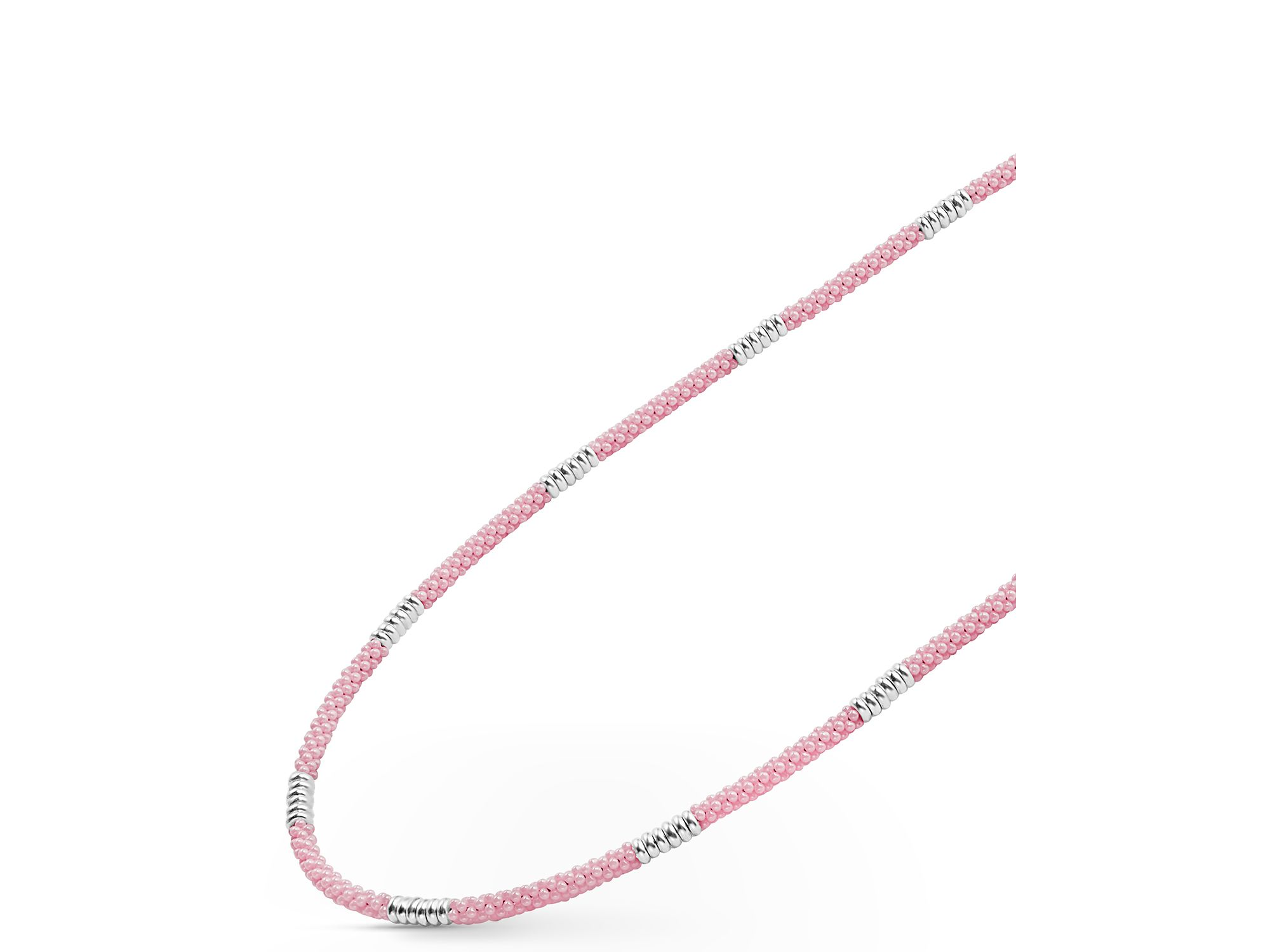 Sterling Pink Caviar Pink Ceramic Bead Collar Necklaces — Image 6