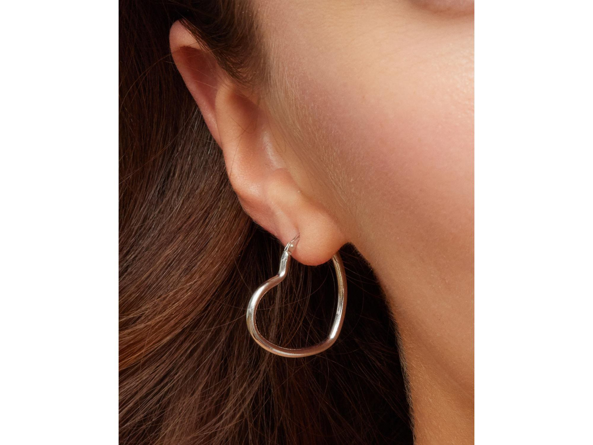 Sterling Sweetheart Hoops — Image 5