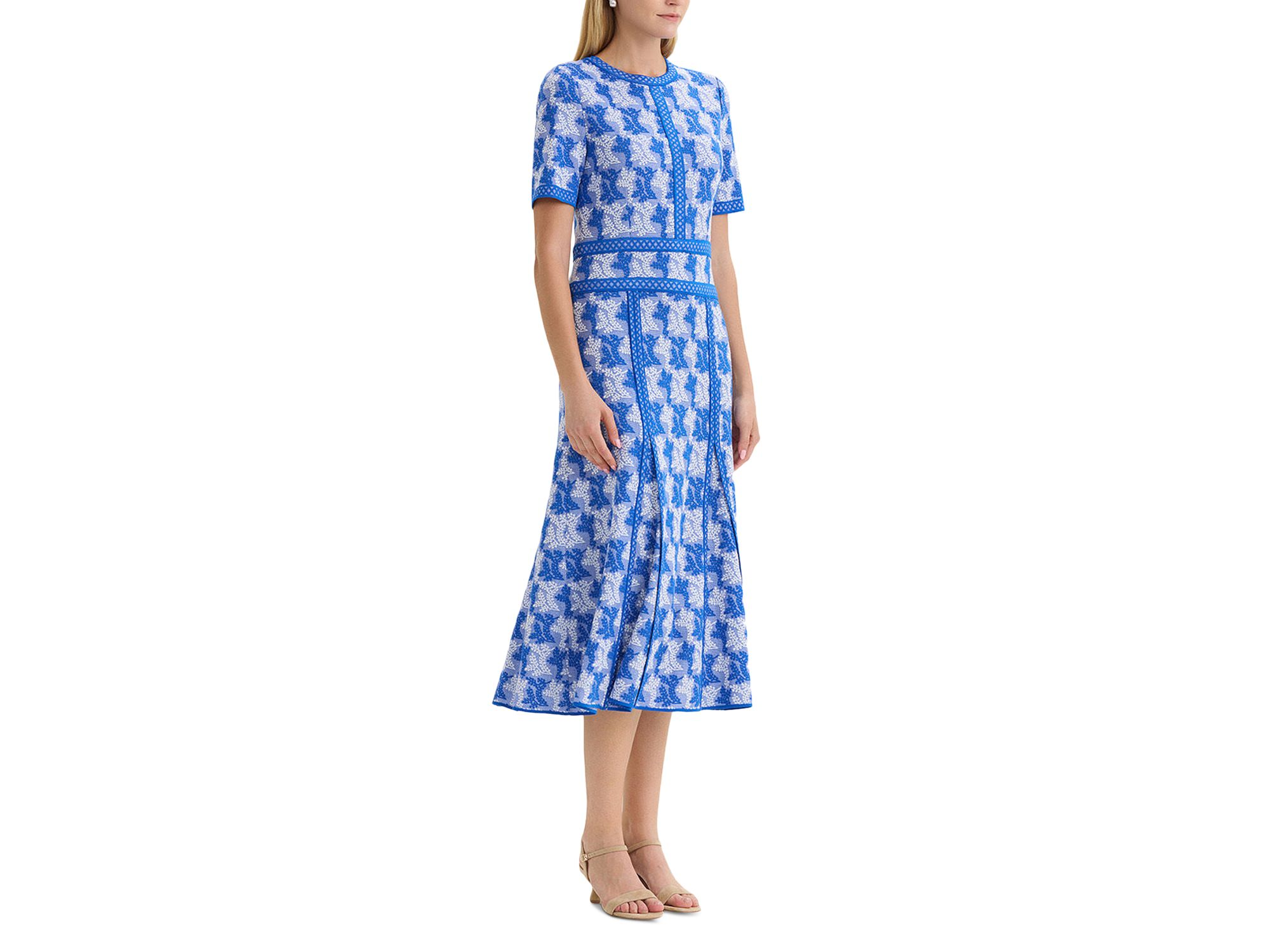 Wrinkle Resistant Intarsia Knit Midi Dress — Image 4