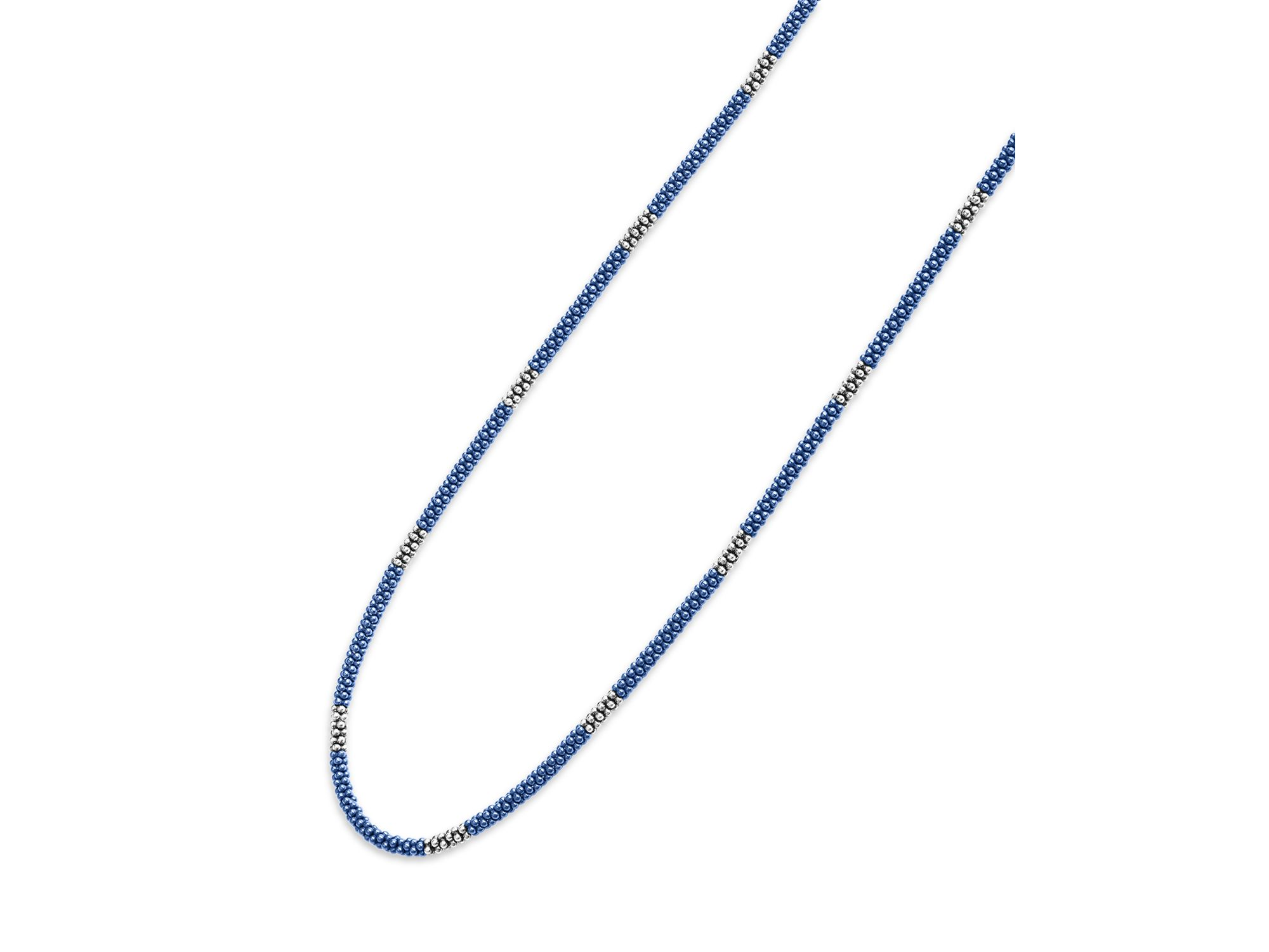 Sterling Silver Ultramarine Ceramic Bead Collar Necklaces — Image 4
