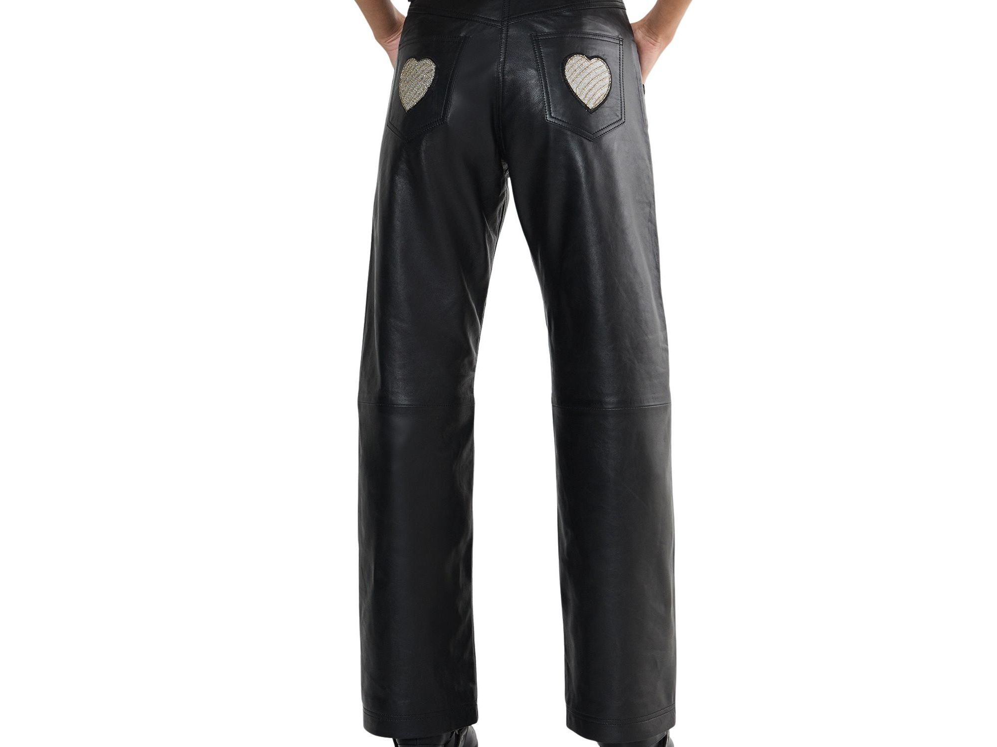 Leather Patched Pants — Image 4